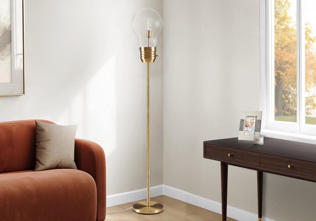 Milagra - Lighting 71"H Floor Lamp Brass Metal Contemporary