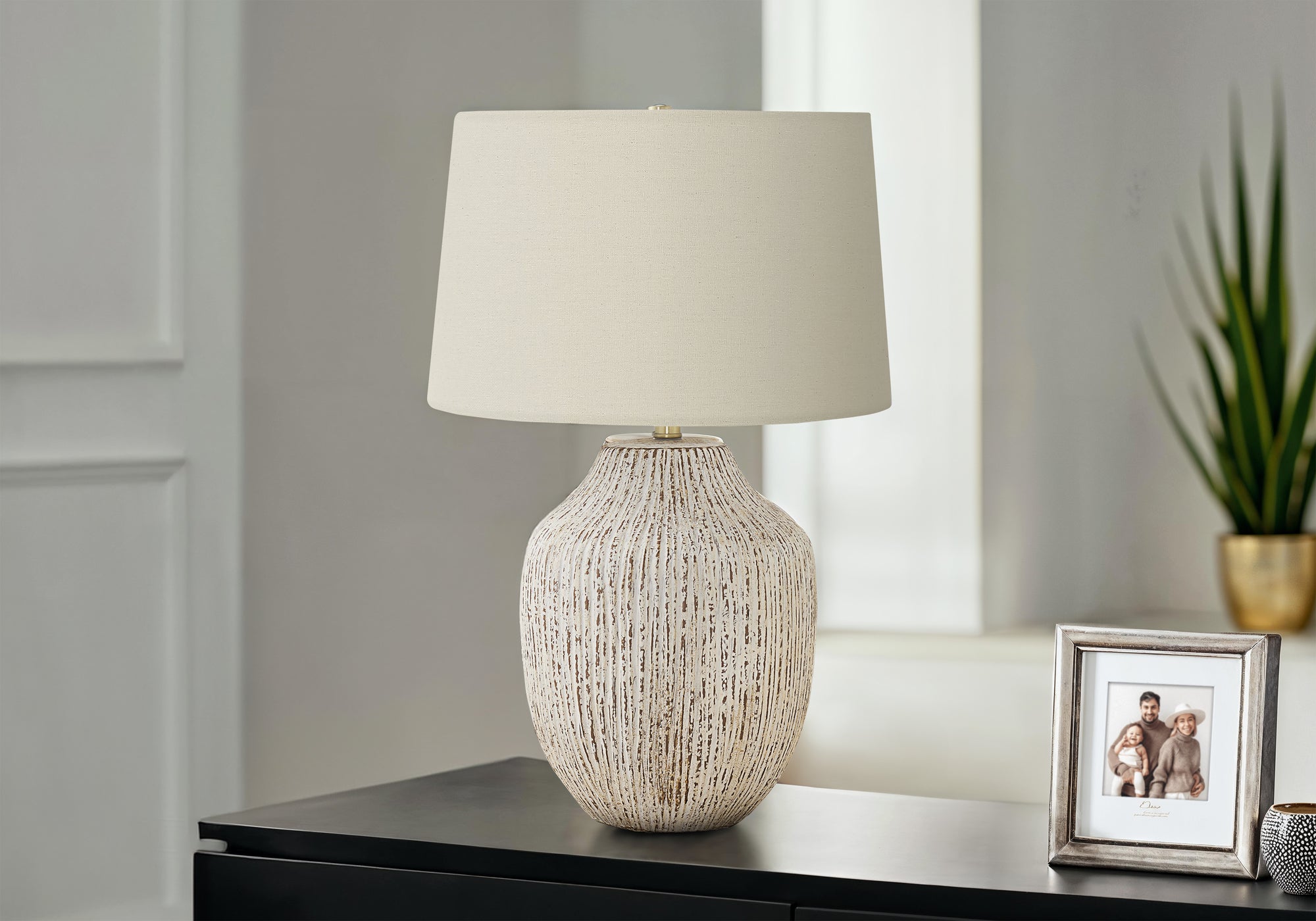 Sumana - Lighting 26"H Table Lamp Cream Ceramic Ivory / Cream Shade