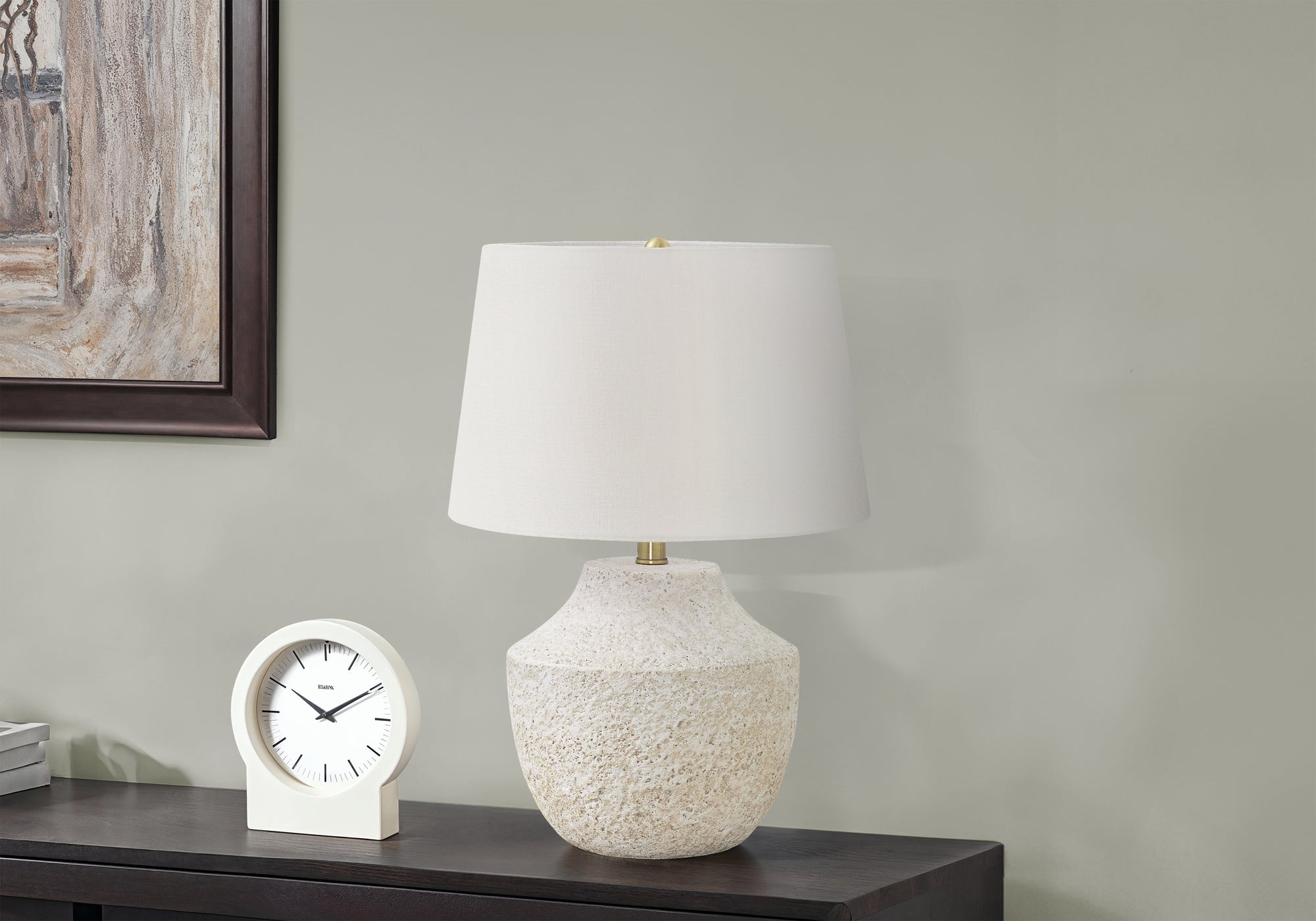 Hayate - Lighting 20"H Table Lamp Cream Concrete Ivory / Cream Shade