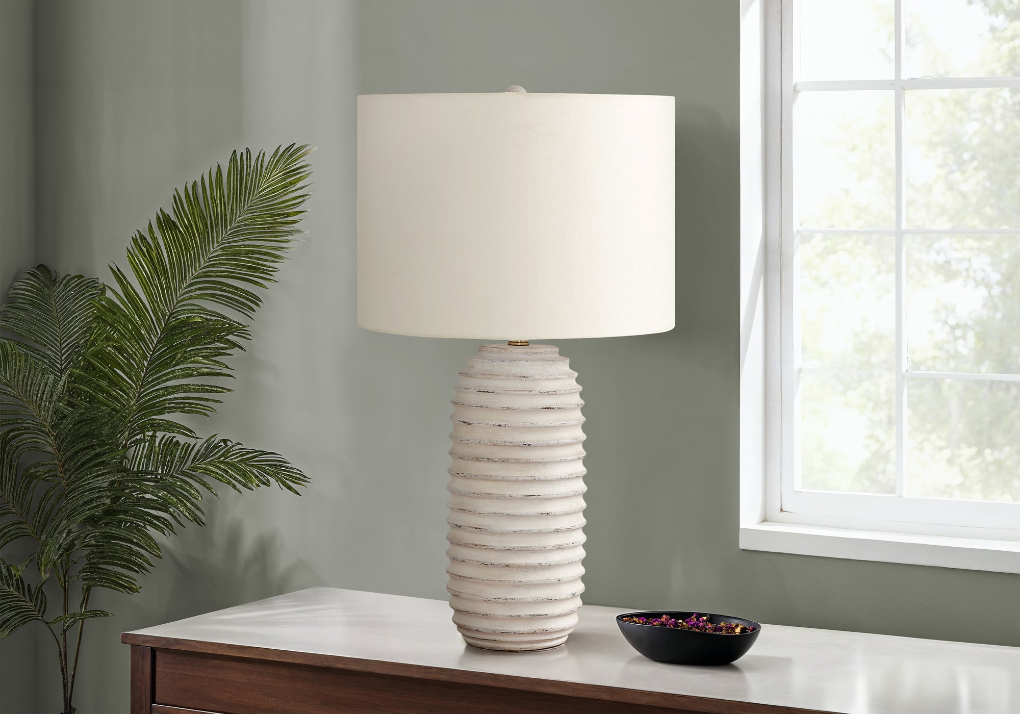 Estela - Lighting 28"H Table Lamp Cream Resin Ivory / Cream Shade