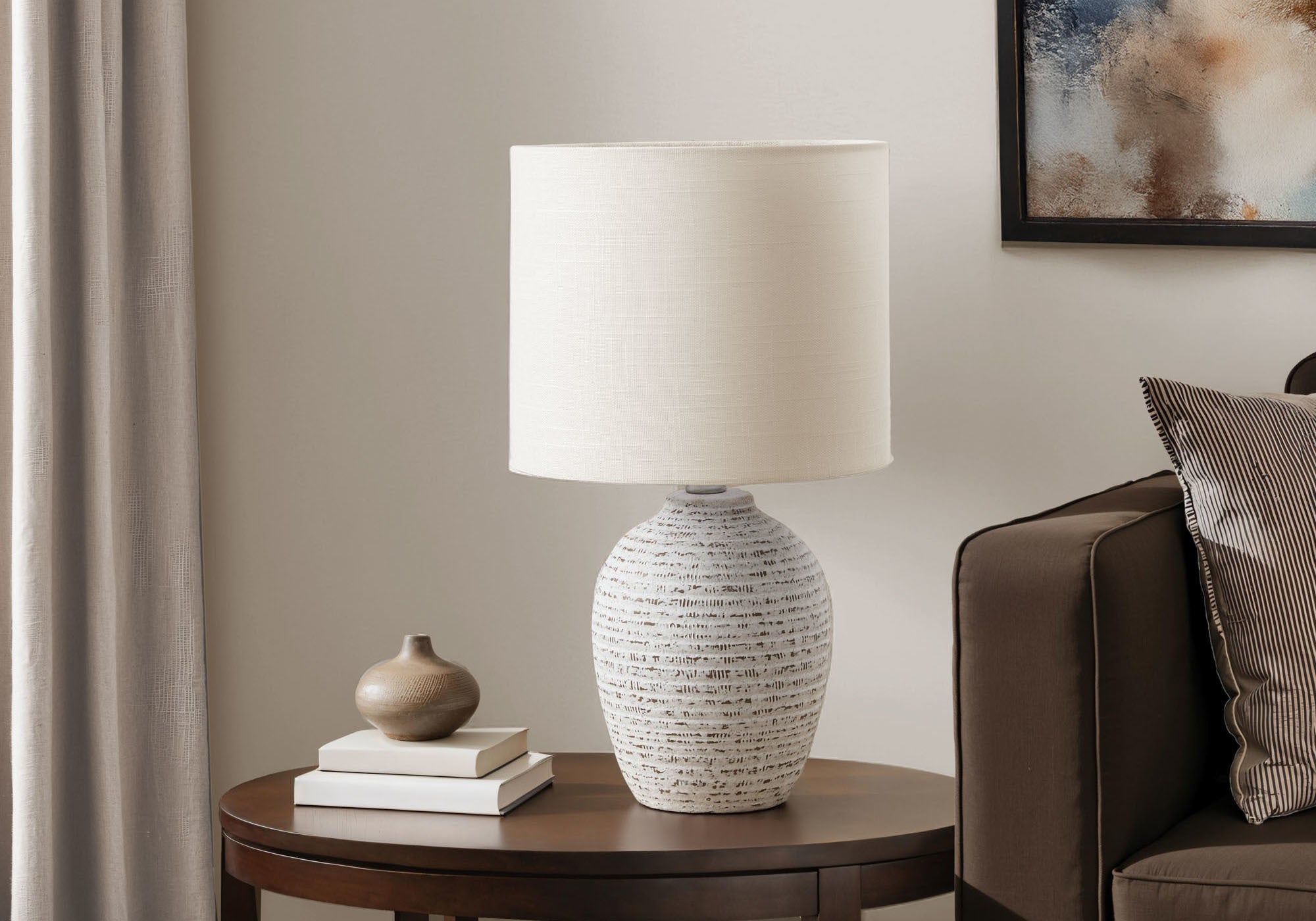 Lanica - Lighting 17"H Table Lamp Ivory Ceramic Ivory / Cream Shade