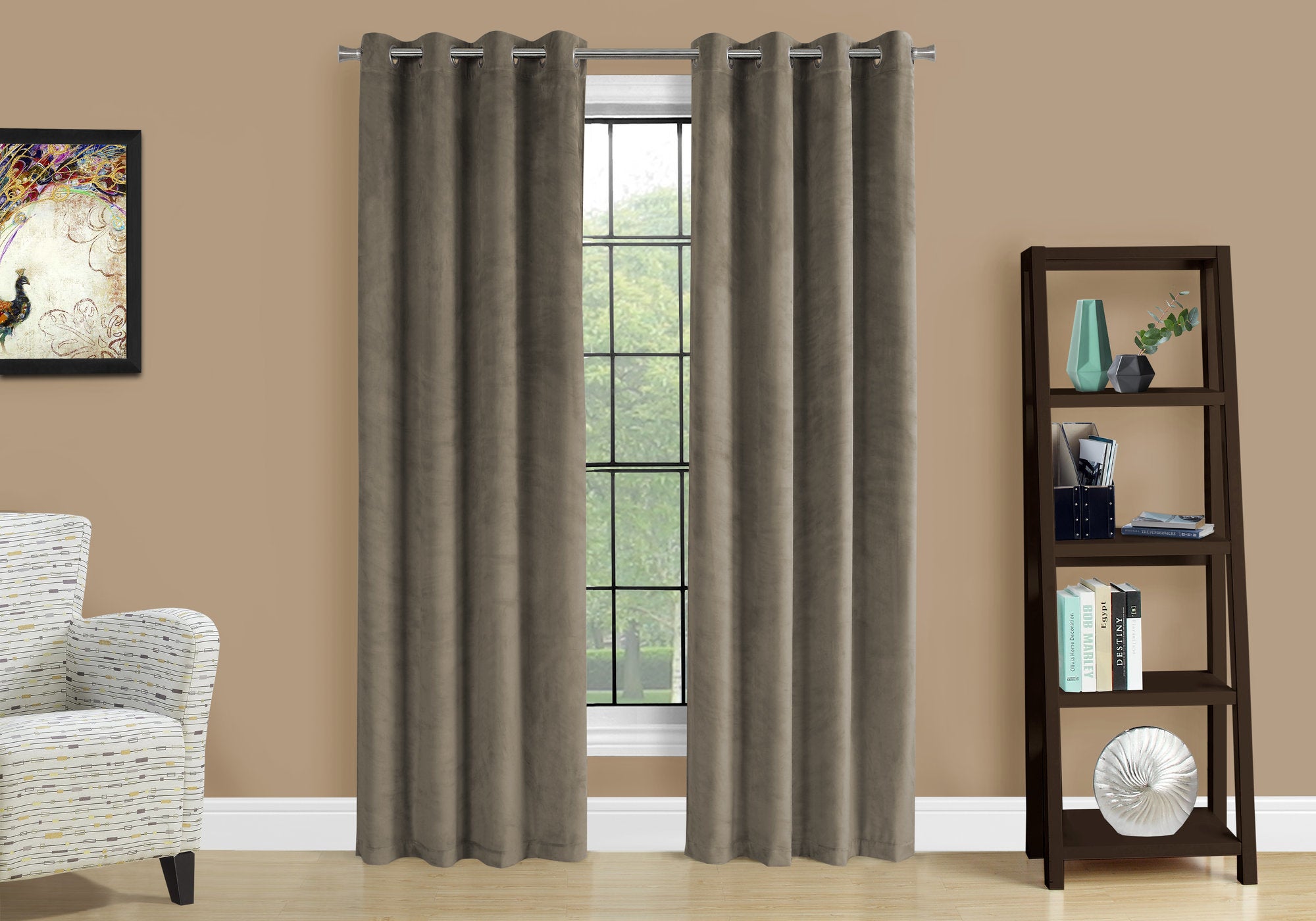 Prita - Curtain Panel 2pcs Set 54"W X 84"L Room Darkening Grommet