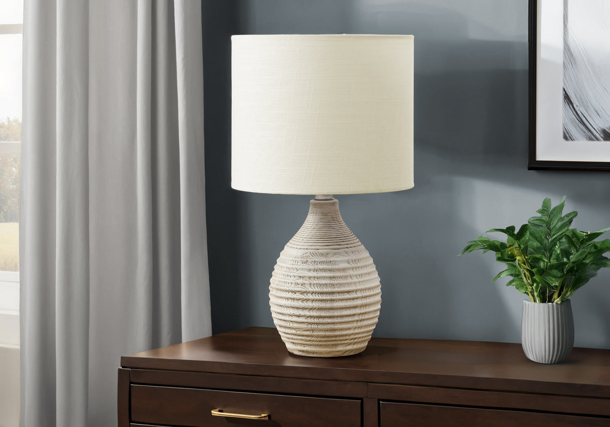 Nebu - Lighting 17"H Table Lamp Ivory Resin Ivory / Cream Shade