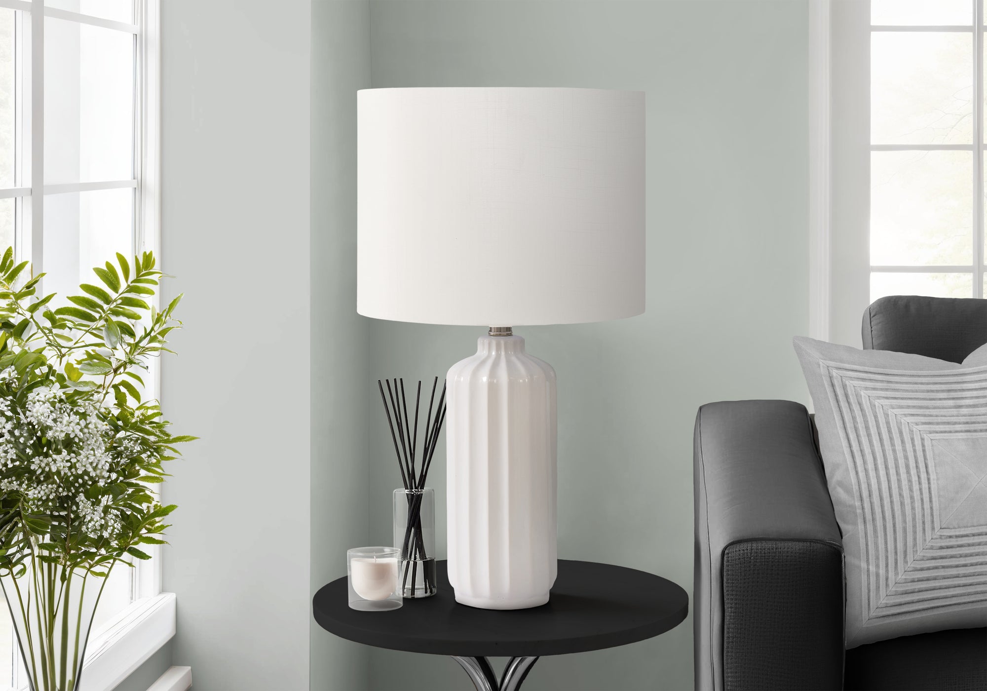 Accorsa - Lighting 23"H Table Lamp Cream Ceramic Ivory / Cream Shade