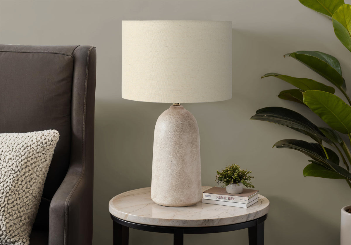 Abbas - Lighting 27"H Table Lamp Beige Ceramic Beige Shade Contemporary Modern