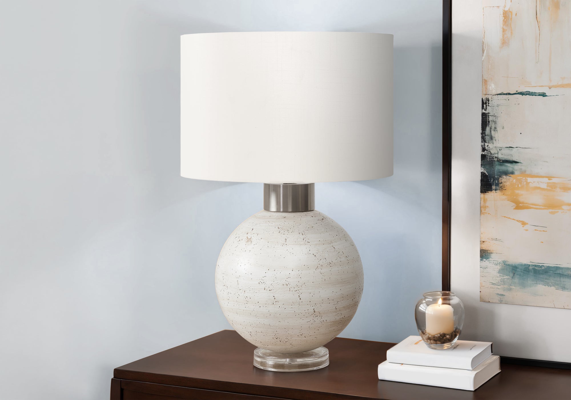 Ayu - Lighting Table Lamp 27"H Beige Resin Ivory / Cream Shade
