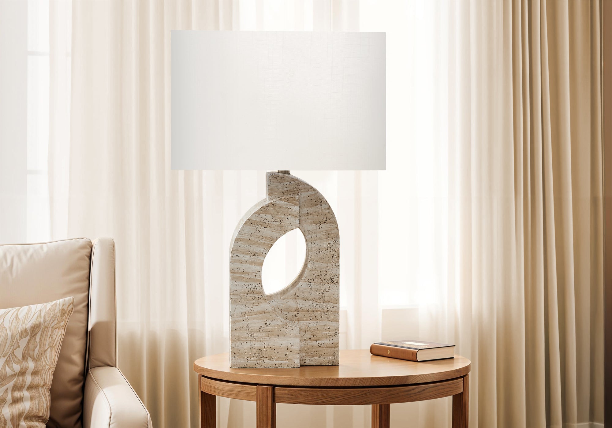 Westham - Lighting 28"H Table Lamp Beige Resin Ivory / Cream Shade