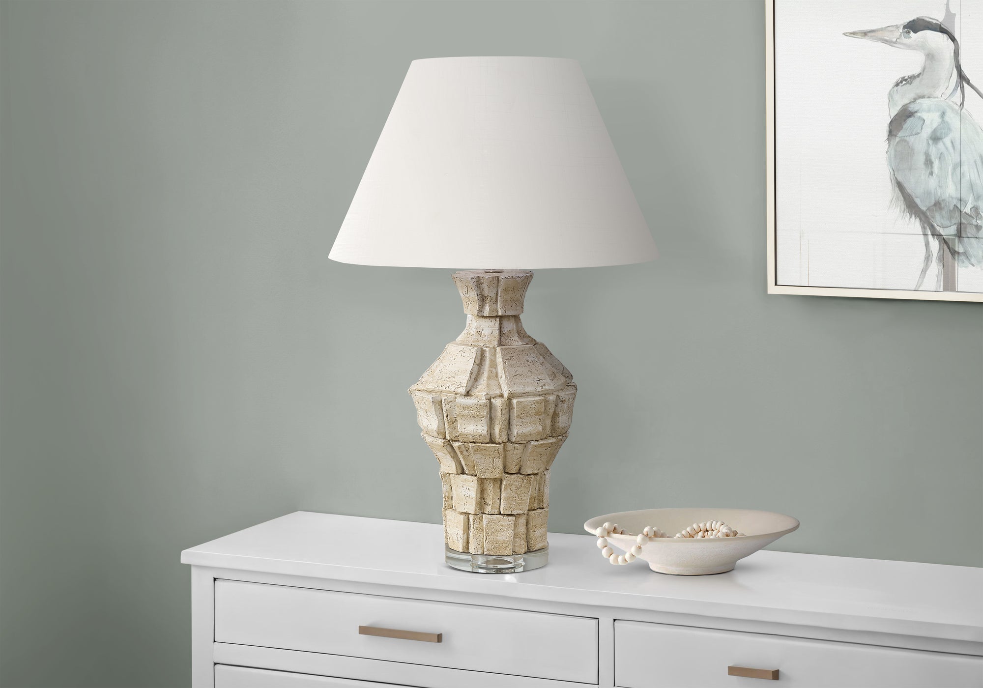Daniela - Lighting 28"H Table Lamp Beige Resin Ivory / Cream Shade