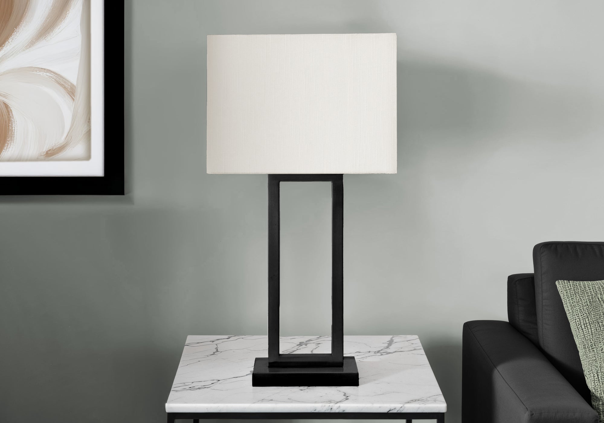 Eviana - Lighting Table Lamp Usb Port Included 28"H Black Metal Ivory