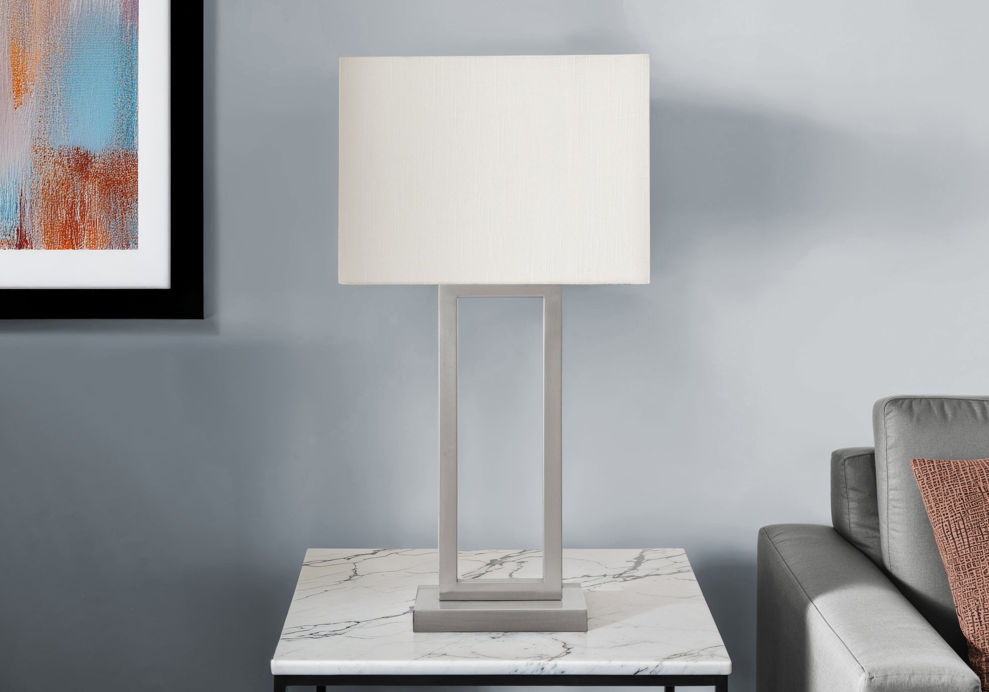 Pavone - Lighting Table Lamp Usb Port Included 28"H Nickel Metal Ivory