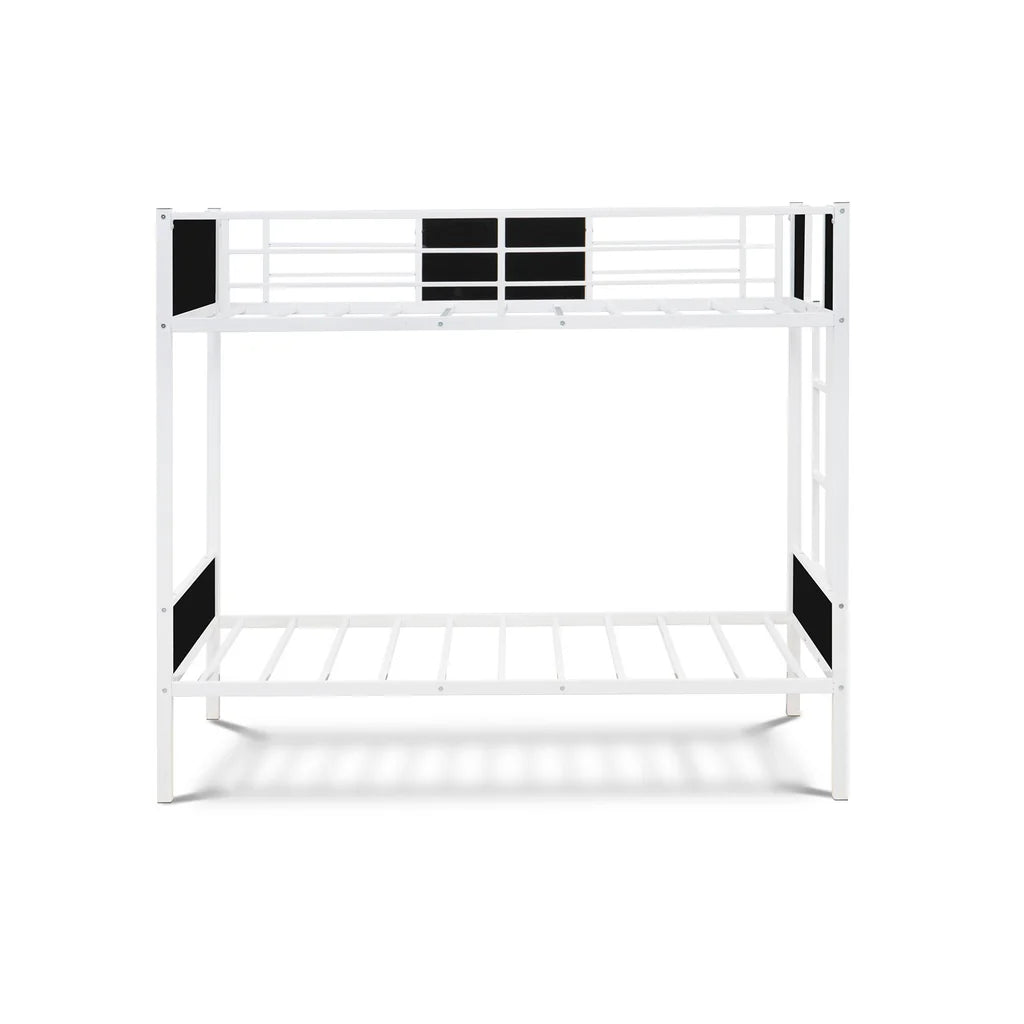 Lynfield Twin Bunk Bed in powder coating white color