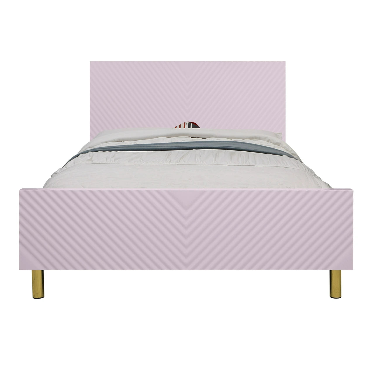 Gaines Full Bed, Pink High Gloss Finish