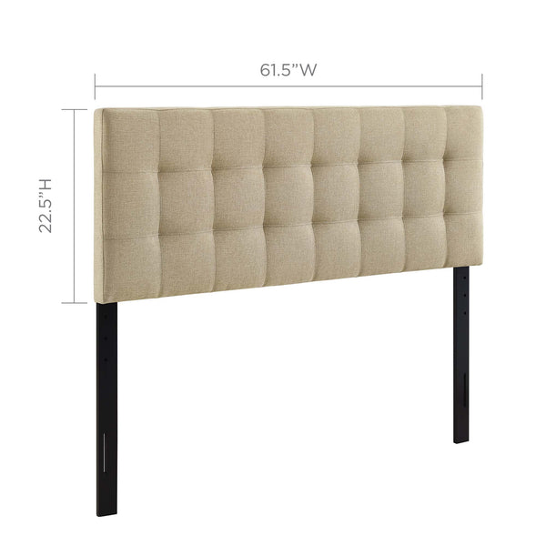 Lily Upholstered Fabric Queen Headboard, Beige