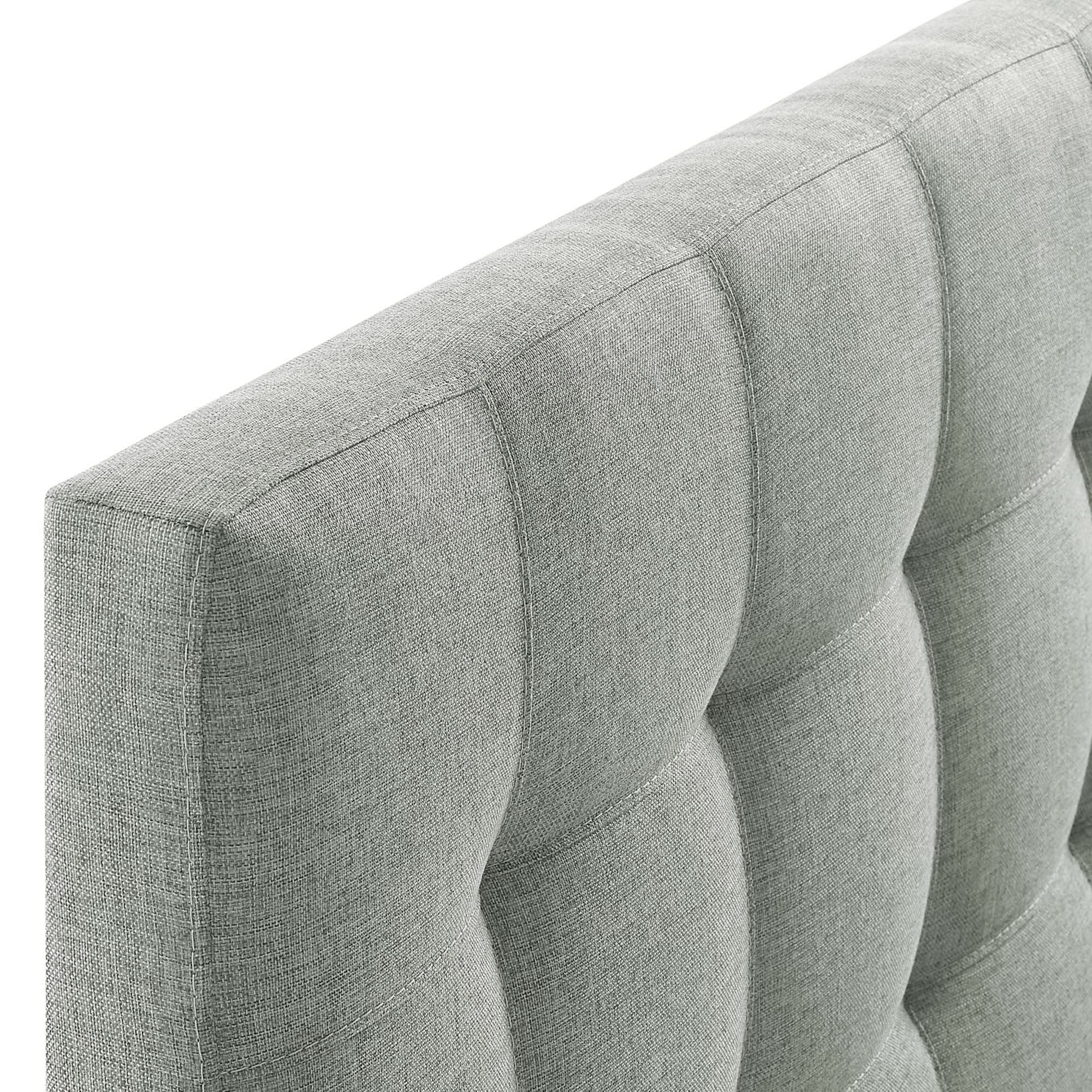 Lily Upholstered Fabric Queen Headboard, Gray