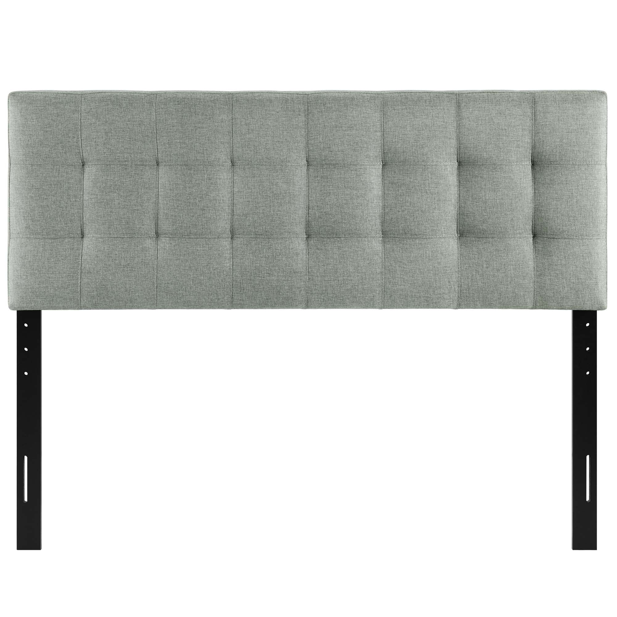Lily Upholstered Fabric Queen Headboard, Gray