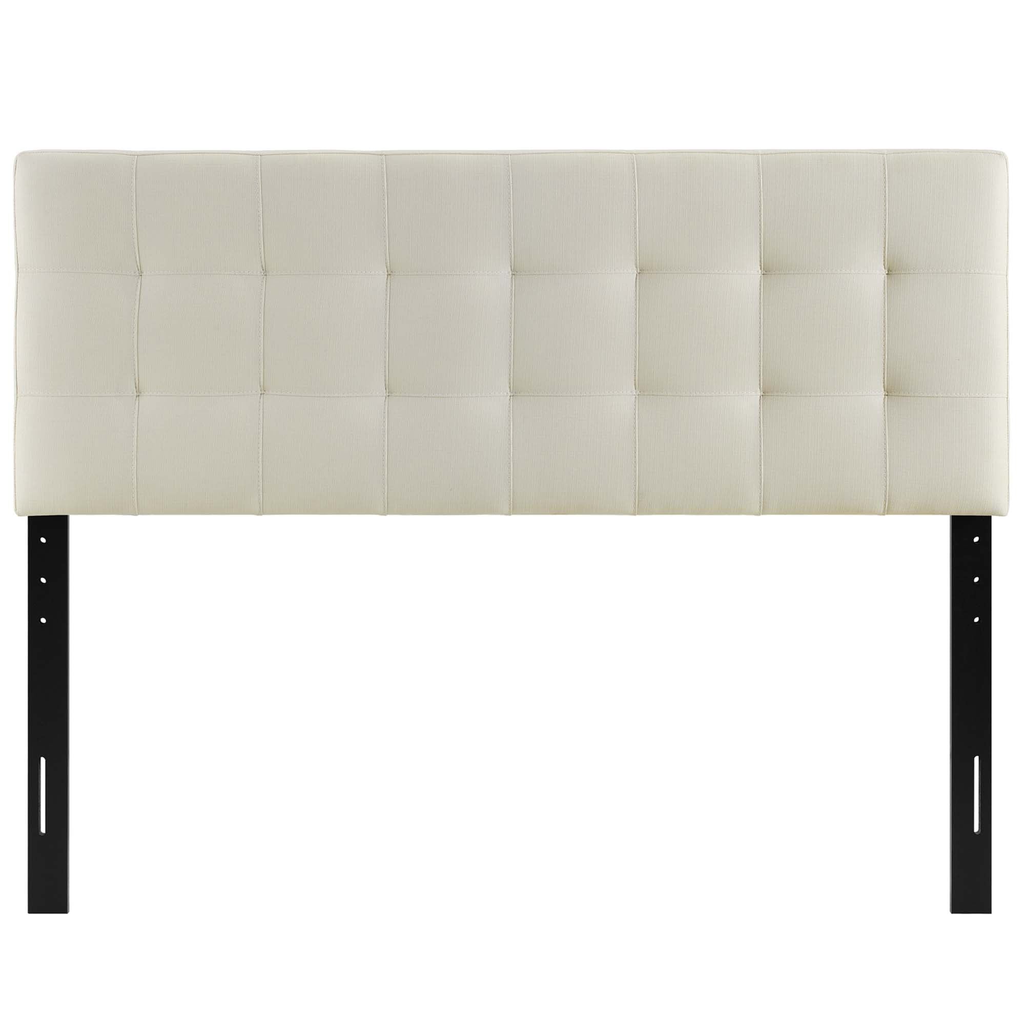 Lily Upholstered Fabric Queen Headboard, Ivory