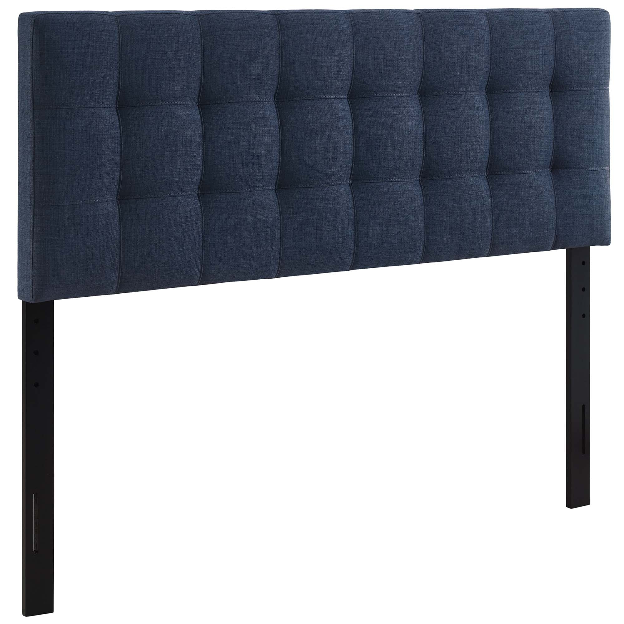 Lily Upholstered Fabric Queen Headboard, Navy
