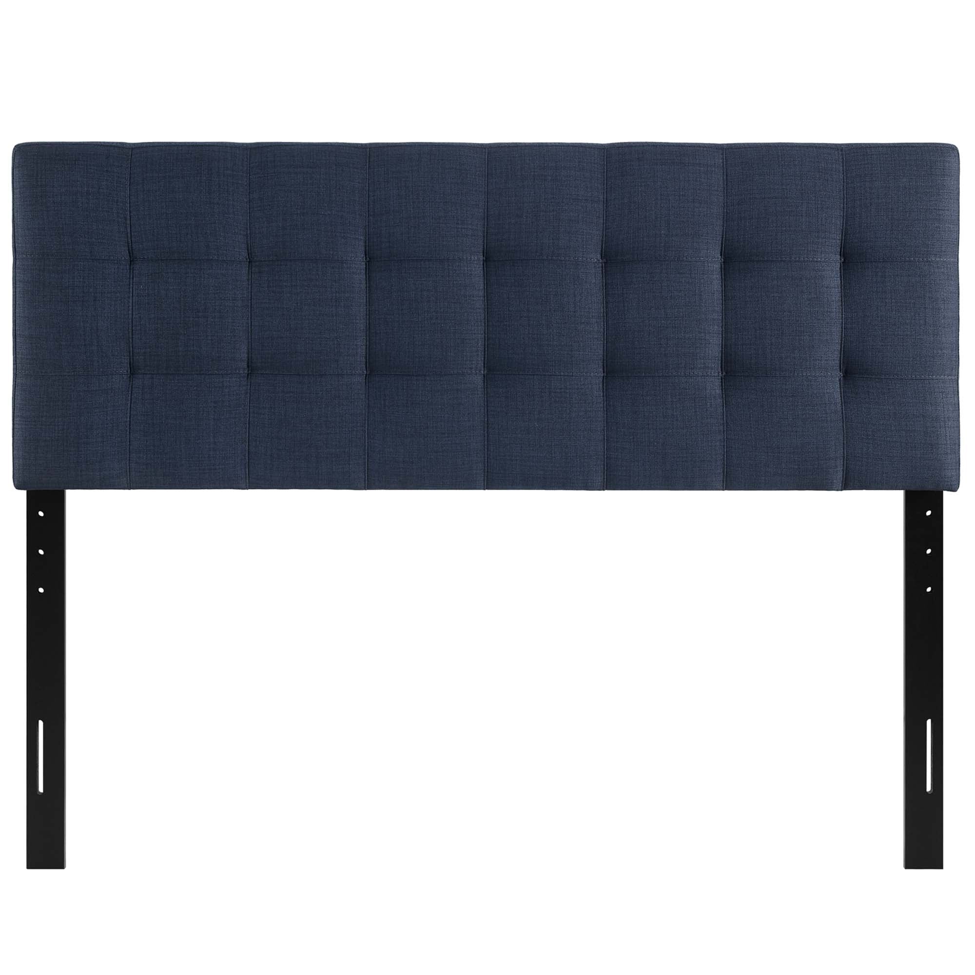 Lily Upholstered Fabric Queen Headboard, Navy