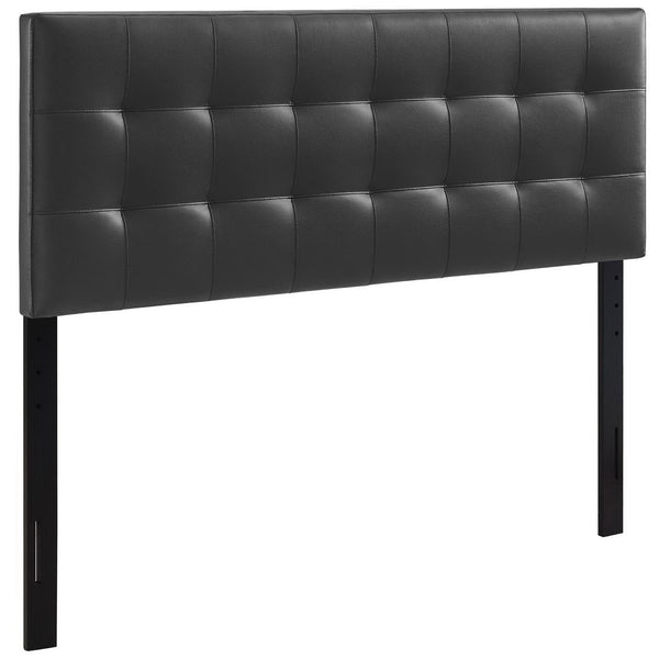 Lily Upholstered Vinyl Queen Headboard, Black