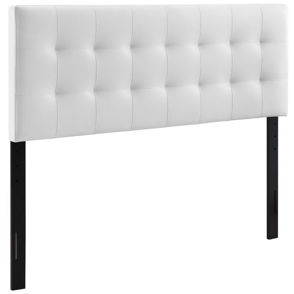 Lily Upholstered Vinyl Queen Headboard, White
