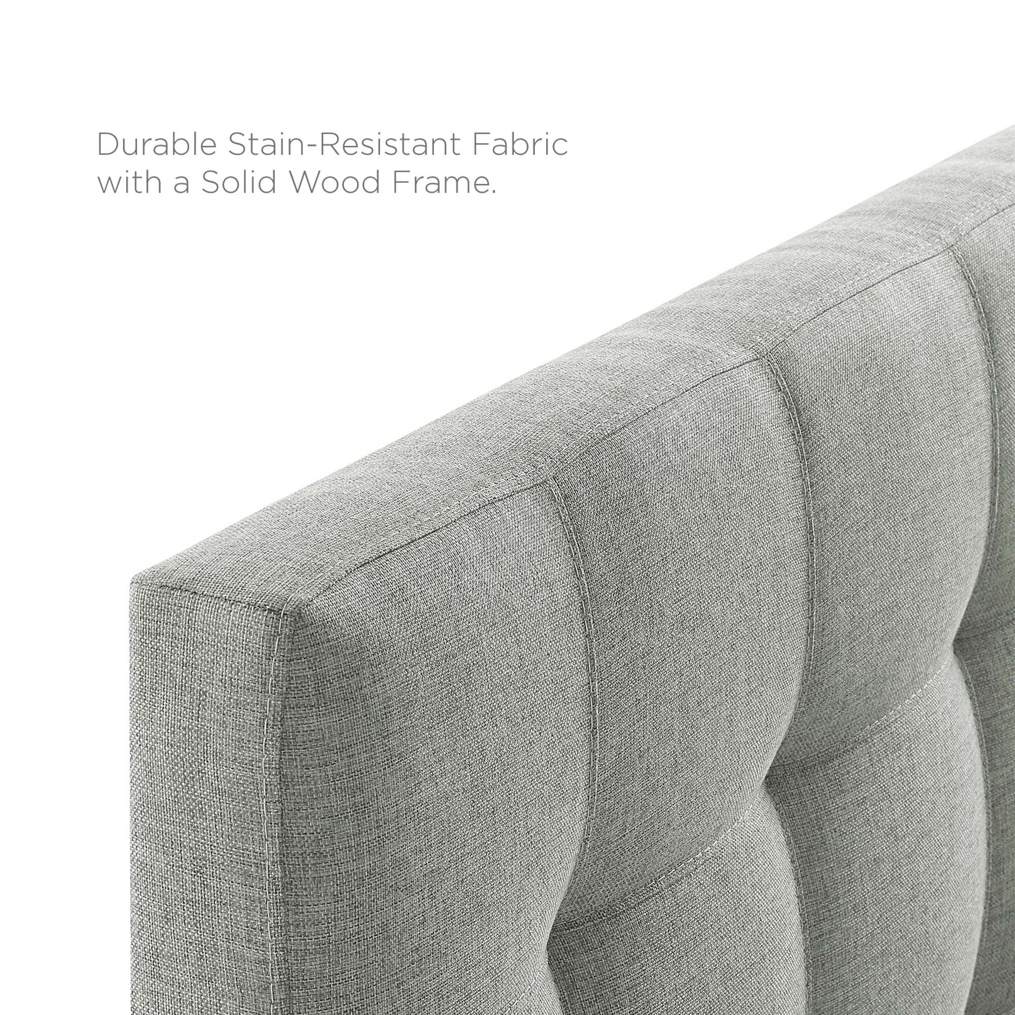 Lily Upholstered Fabric King Headboard, Gray