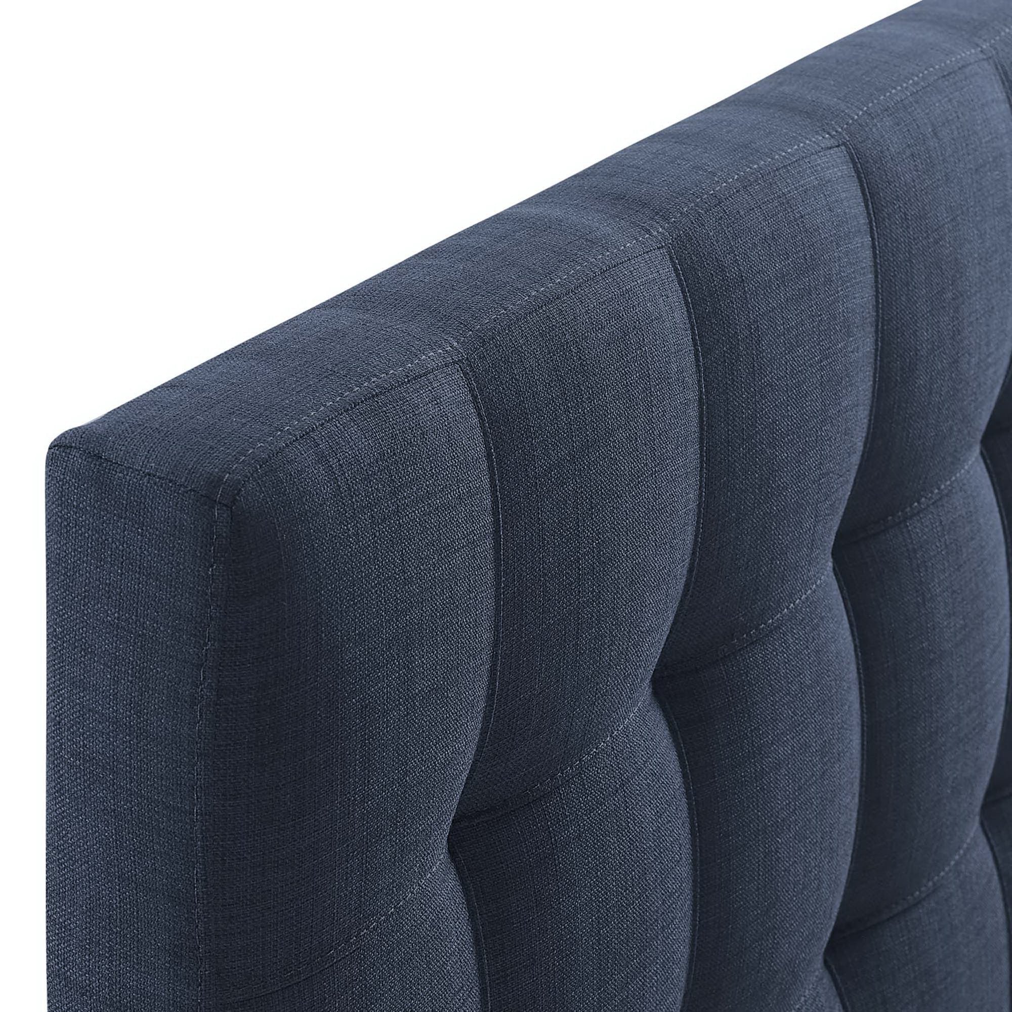 Lily Upholstered Fabric King Headboard, Navy