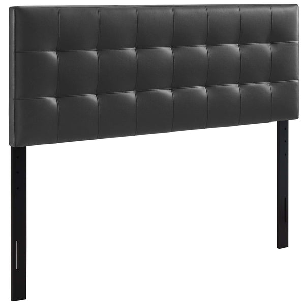 Lily Upholstered Vinyl King Headboard, Black