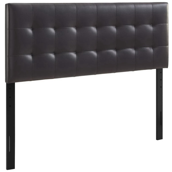 Lily Upholstered Vinyl King Headboard, Brown