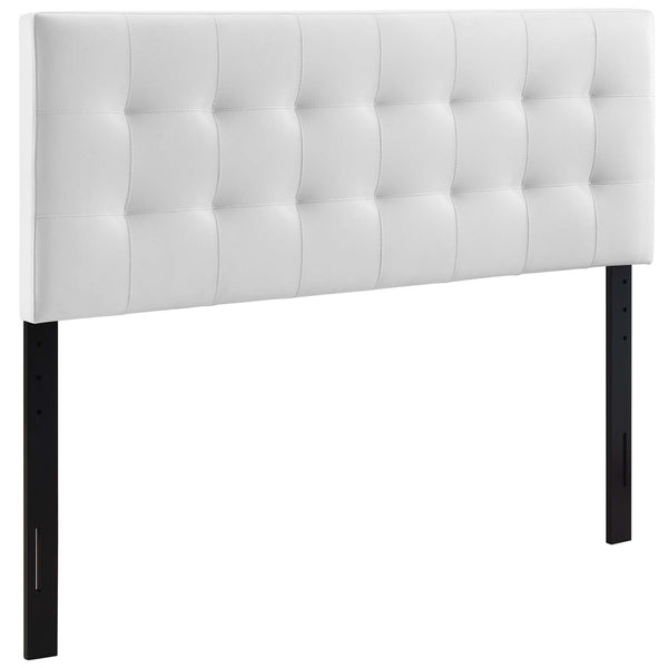 Lily Upholstered Vinyl King Headboard, White