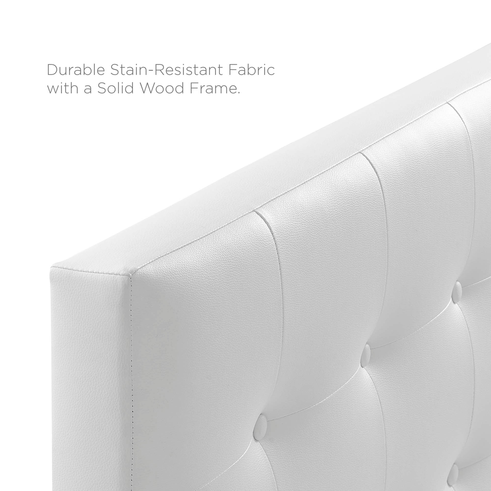 Lily Upholstered Vinyl King Headboard, White
