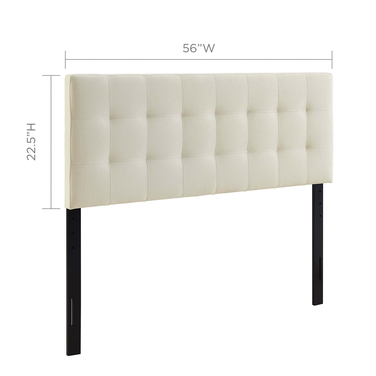 Lily Upholstered Fabric Full Headboard, Ivory