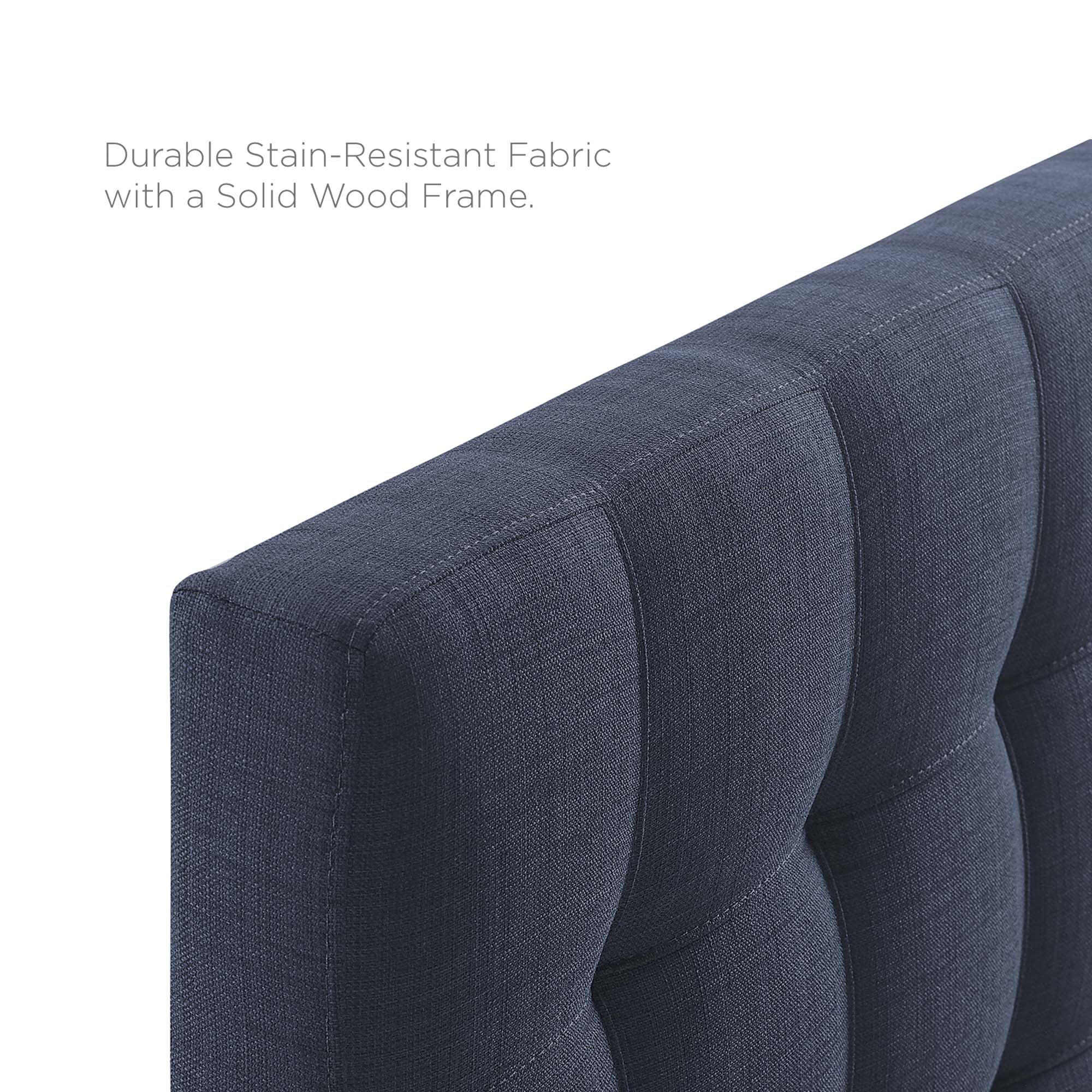Lily Upholstered Fabric Full Headboard, Navy