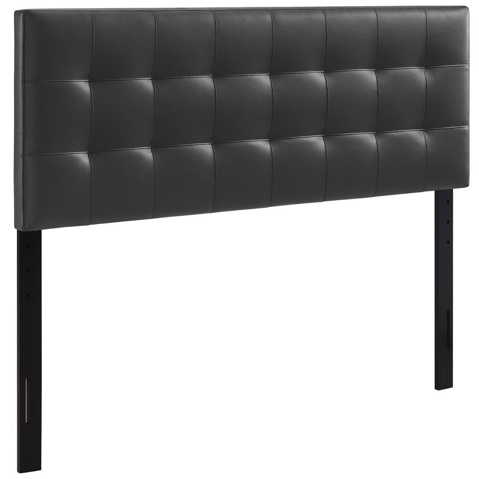 Lily Upholstered Vinyl Full Headboard, Black