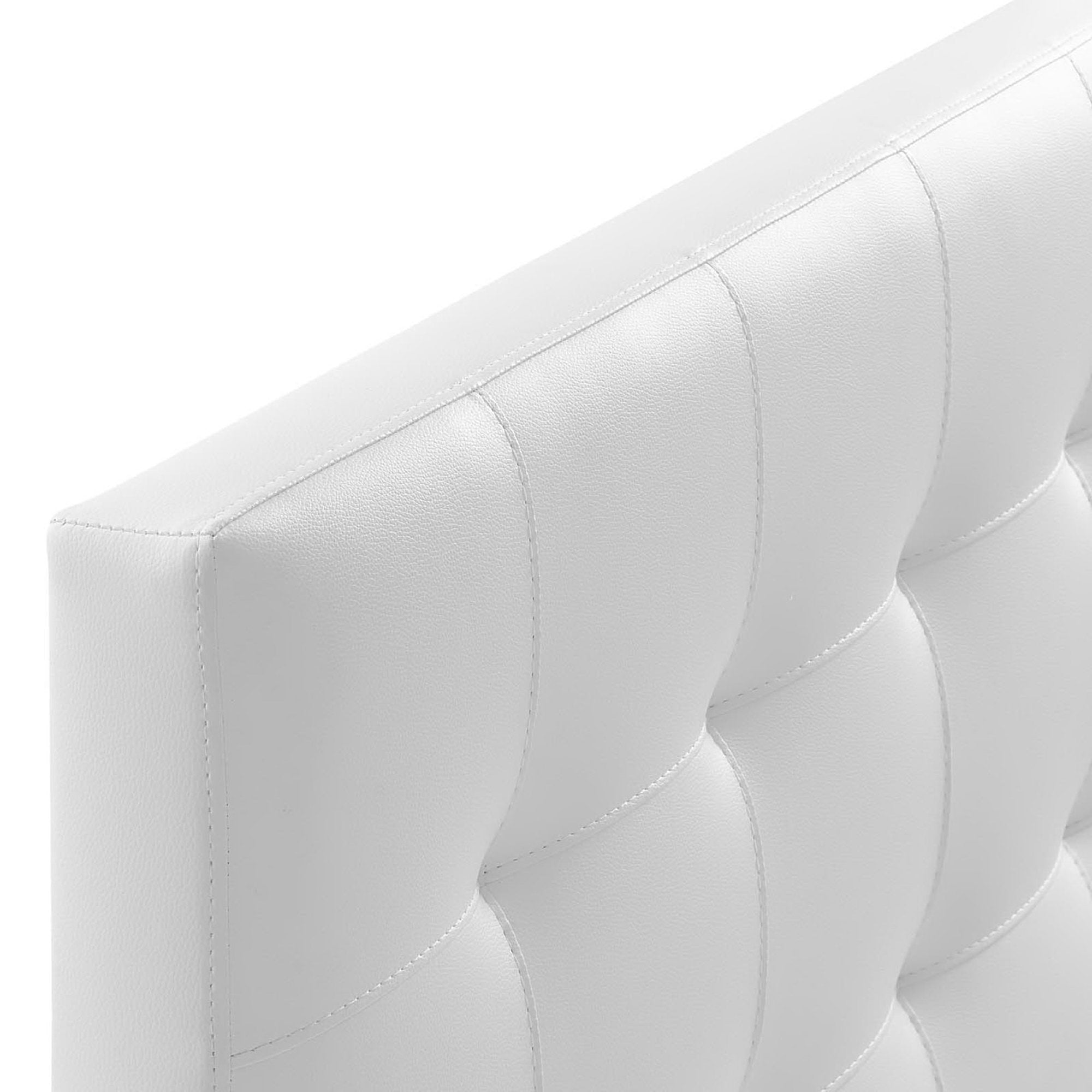Lily Upholstered Vinyl Full Headboard, White