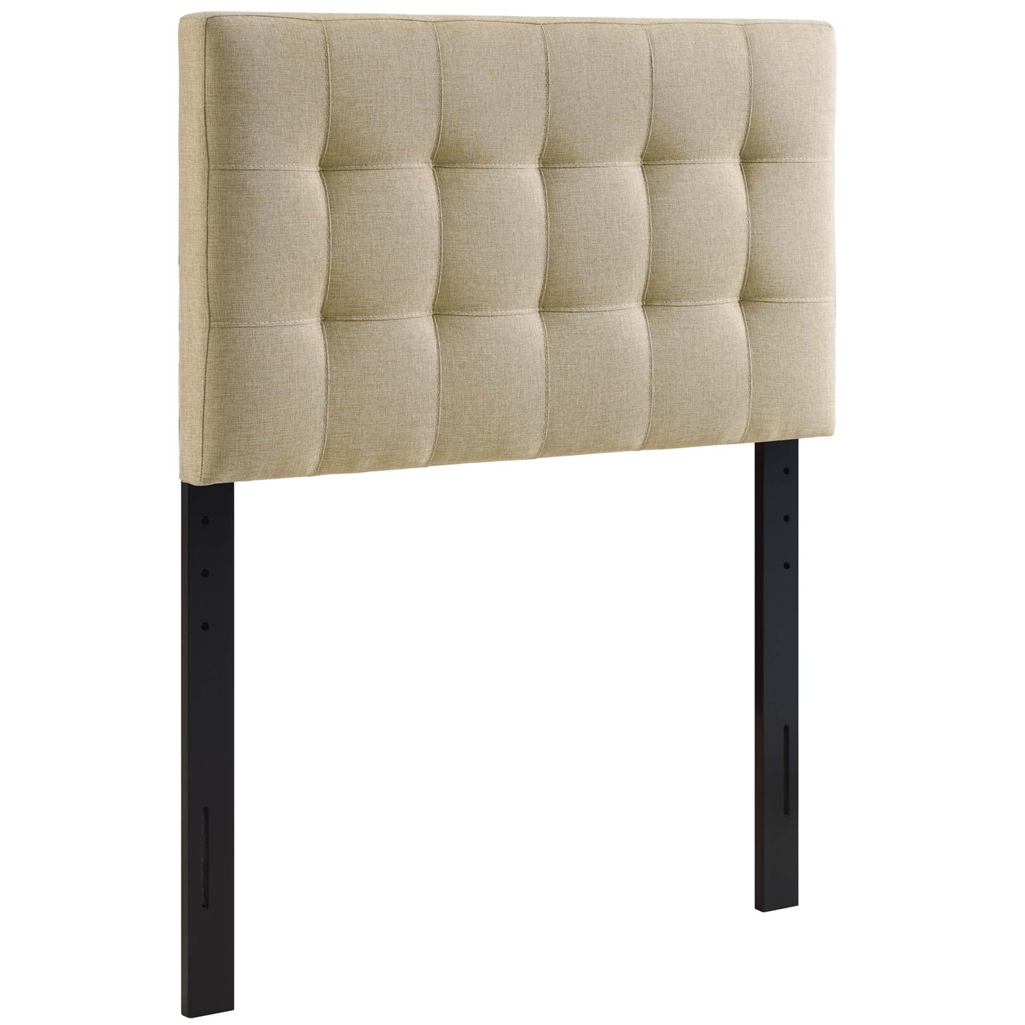 Lily Upholstered Fabric Twin Headboard, Beige