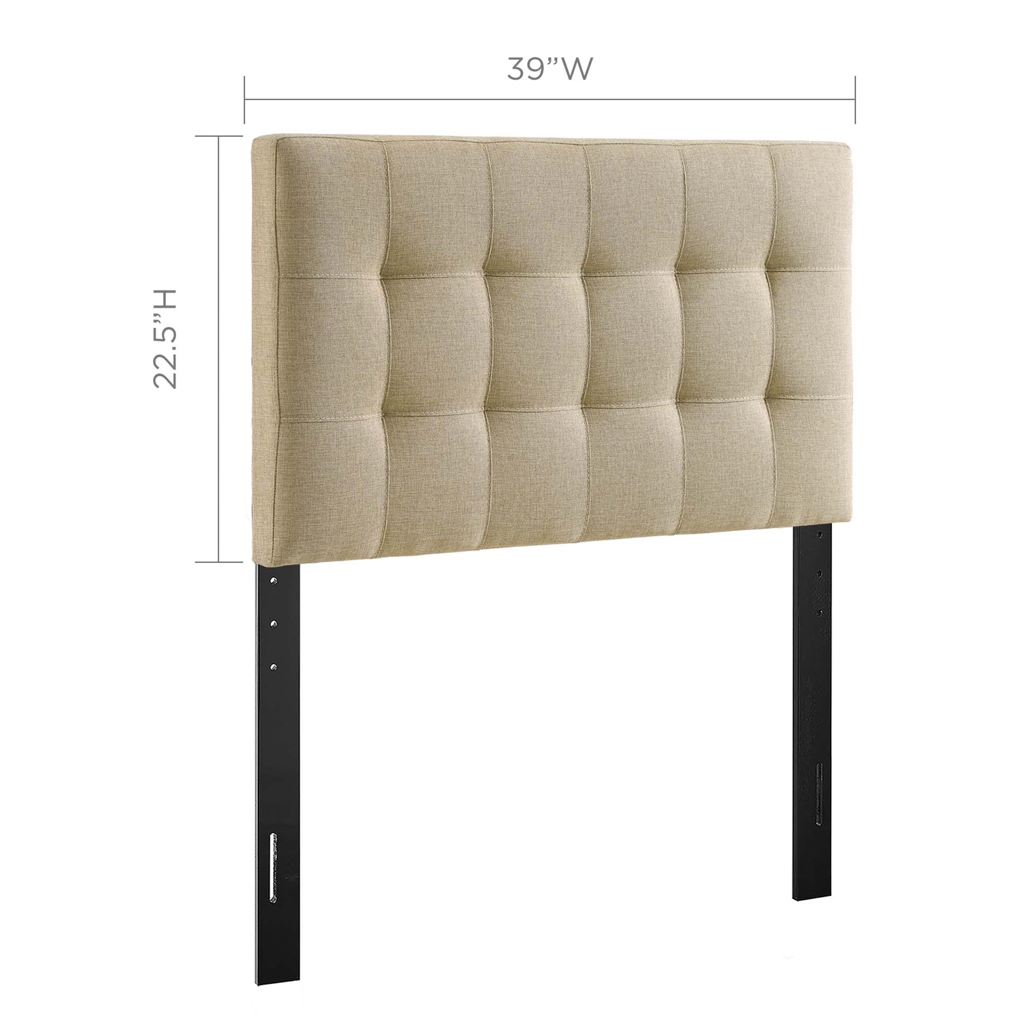 Lily Upholstered Fabric Twin Headboard, Beige