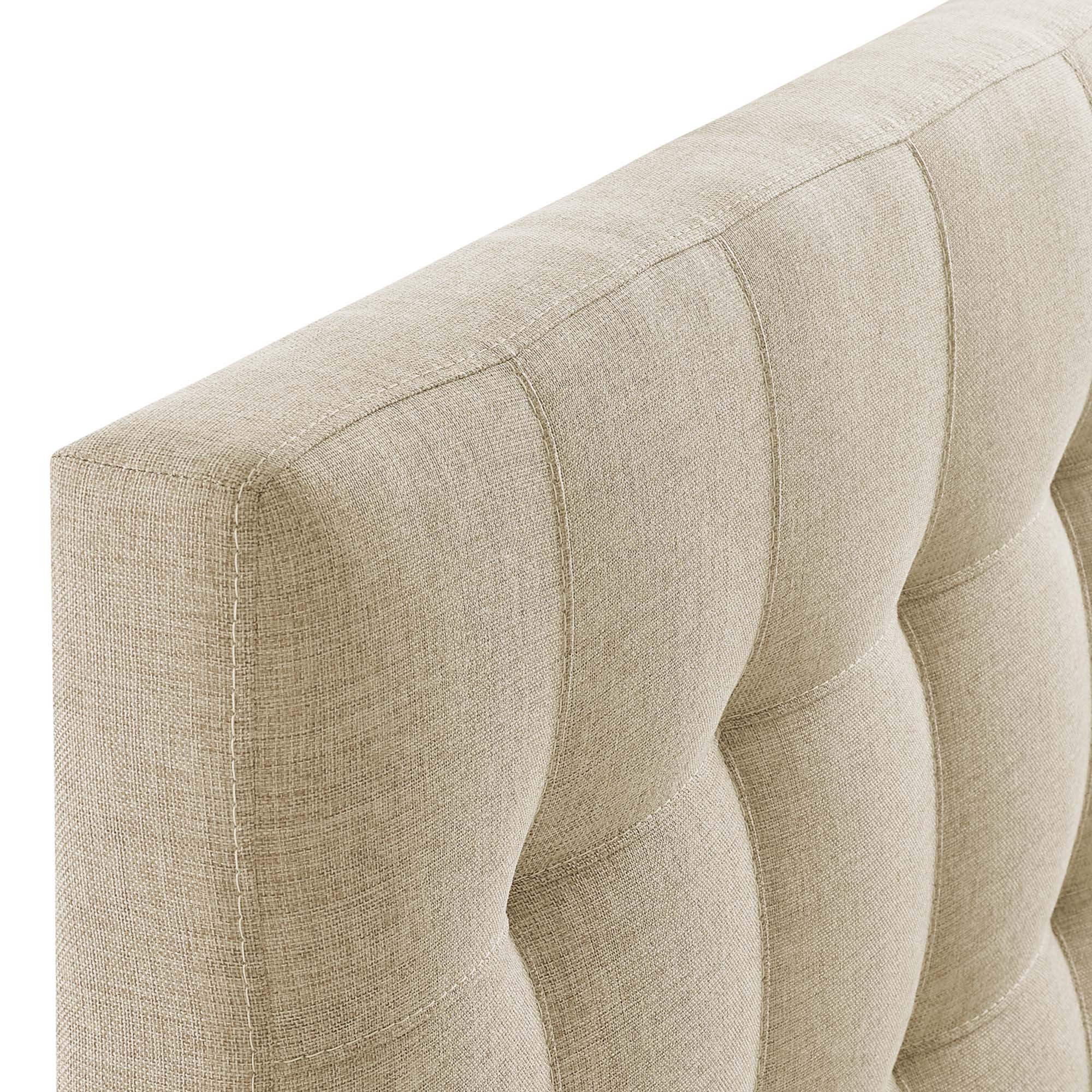 Lily Upholstered Fabric Twin Headboard, Beige