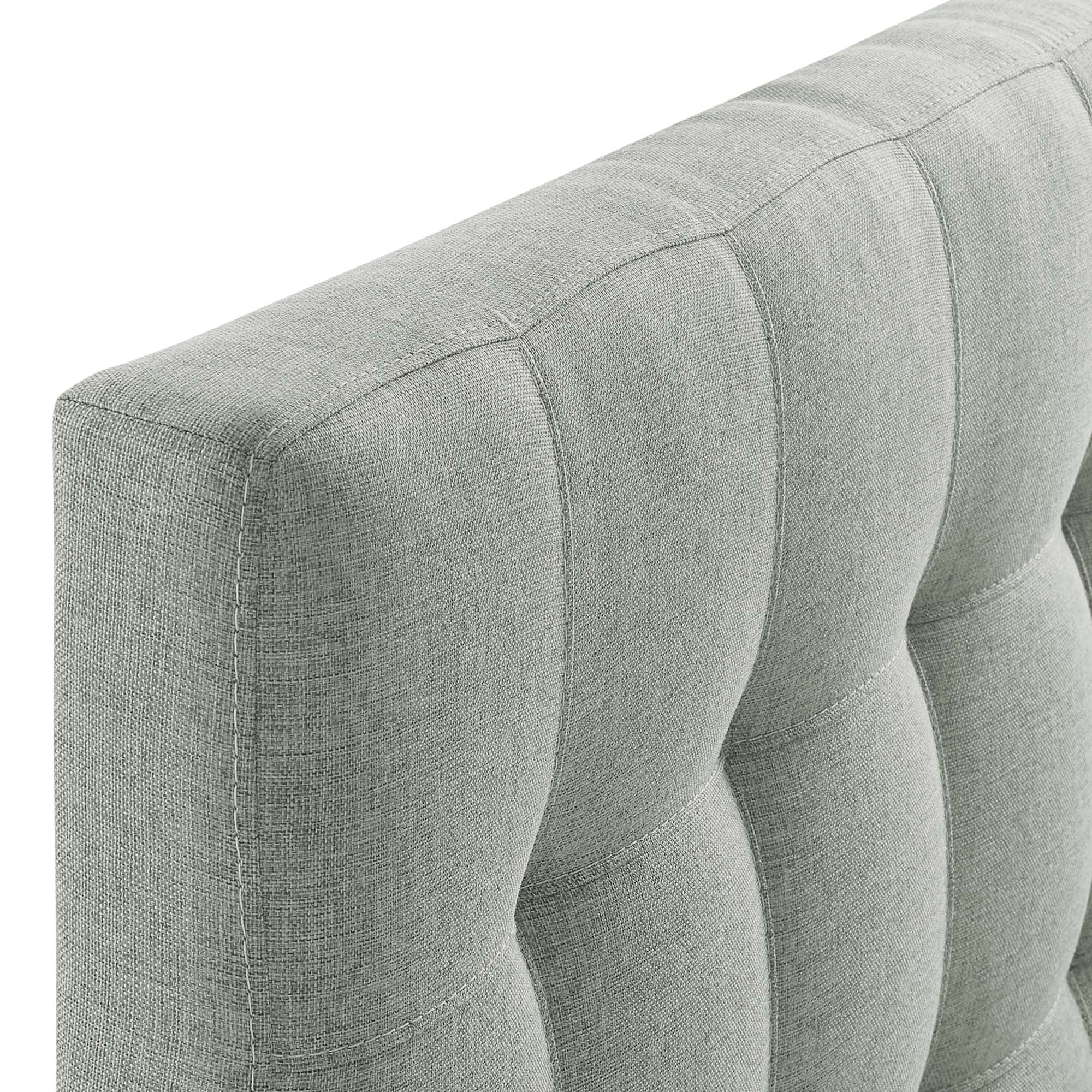 Lily Upholstered Fabric Twin Headboard, Gray