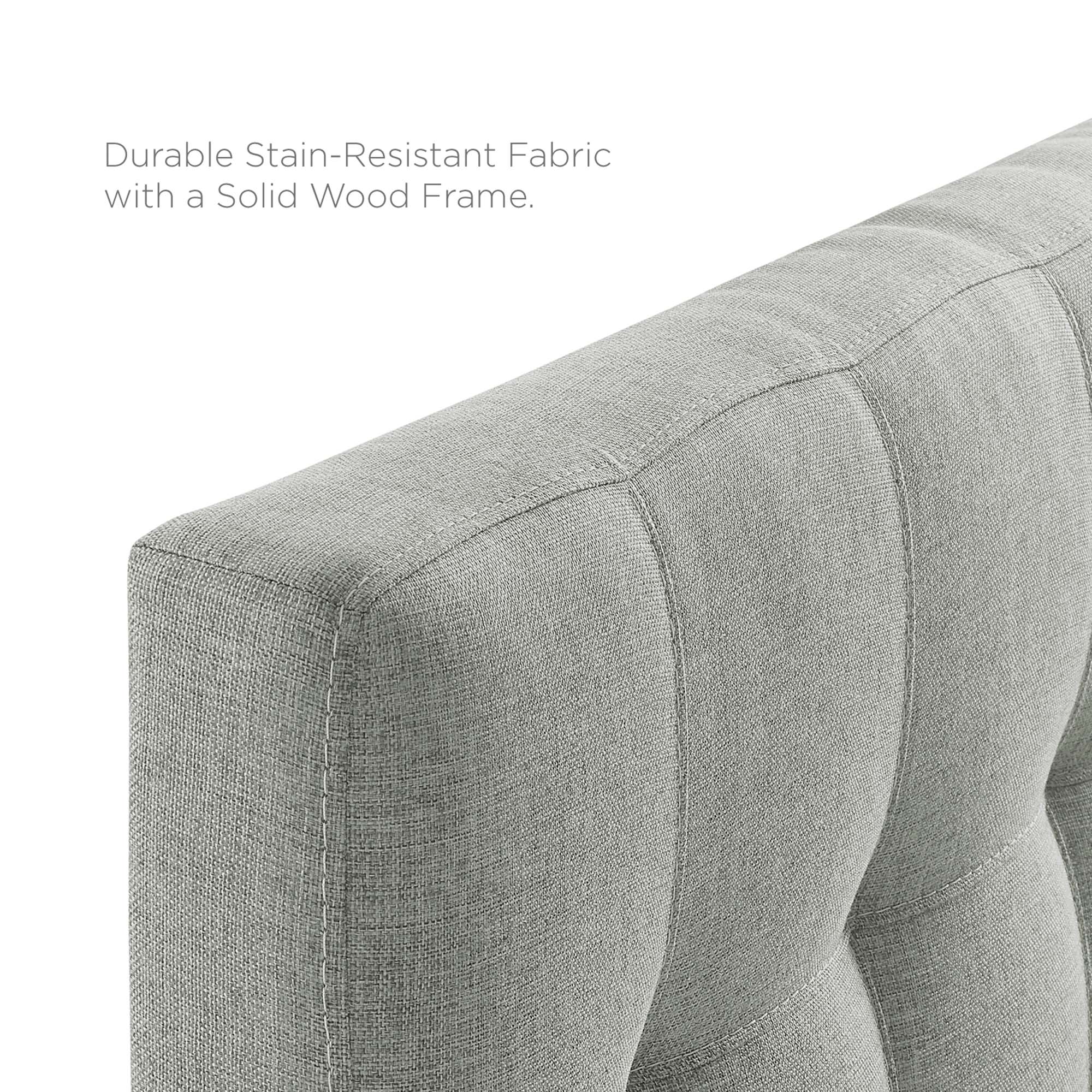 Lily Upholstered Fabric Twin Headboard, Gray