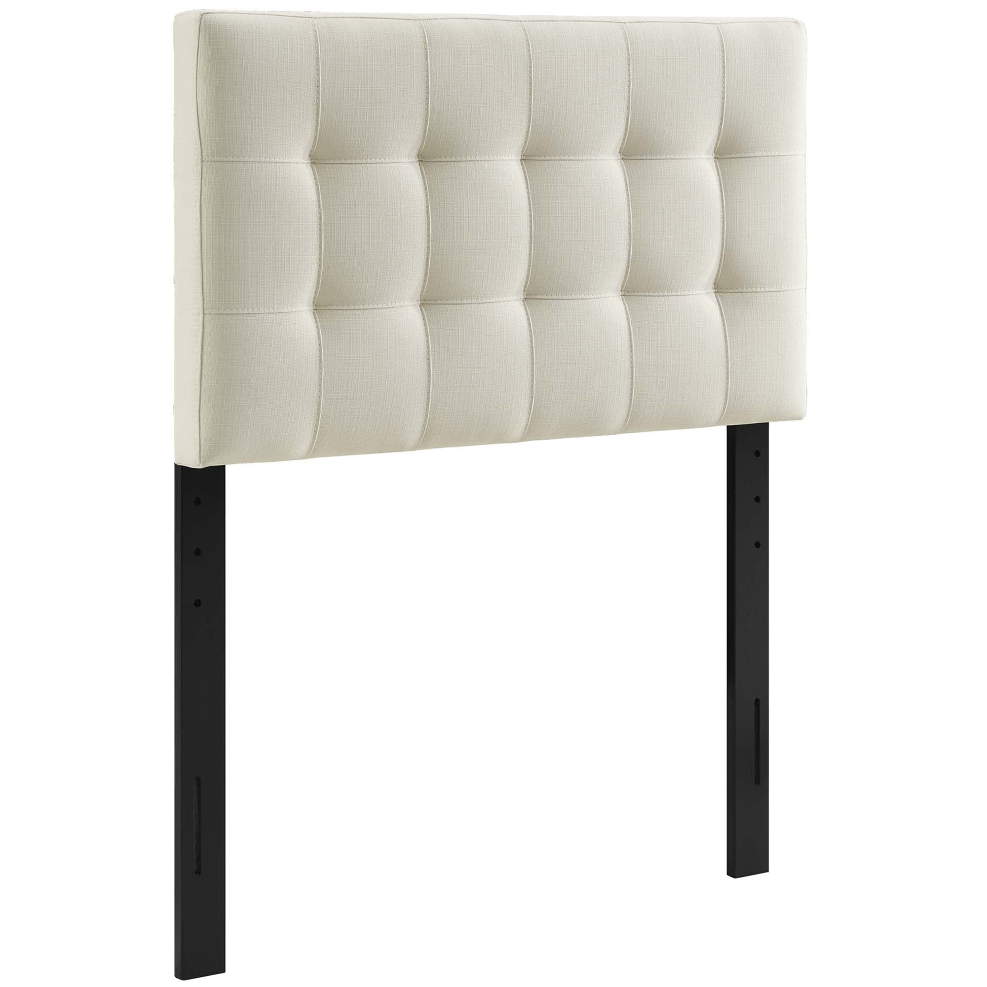 Lily Upholstered Fabric Twin Headboard, Ivory