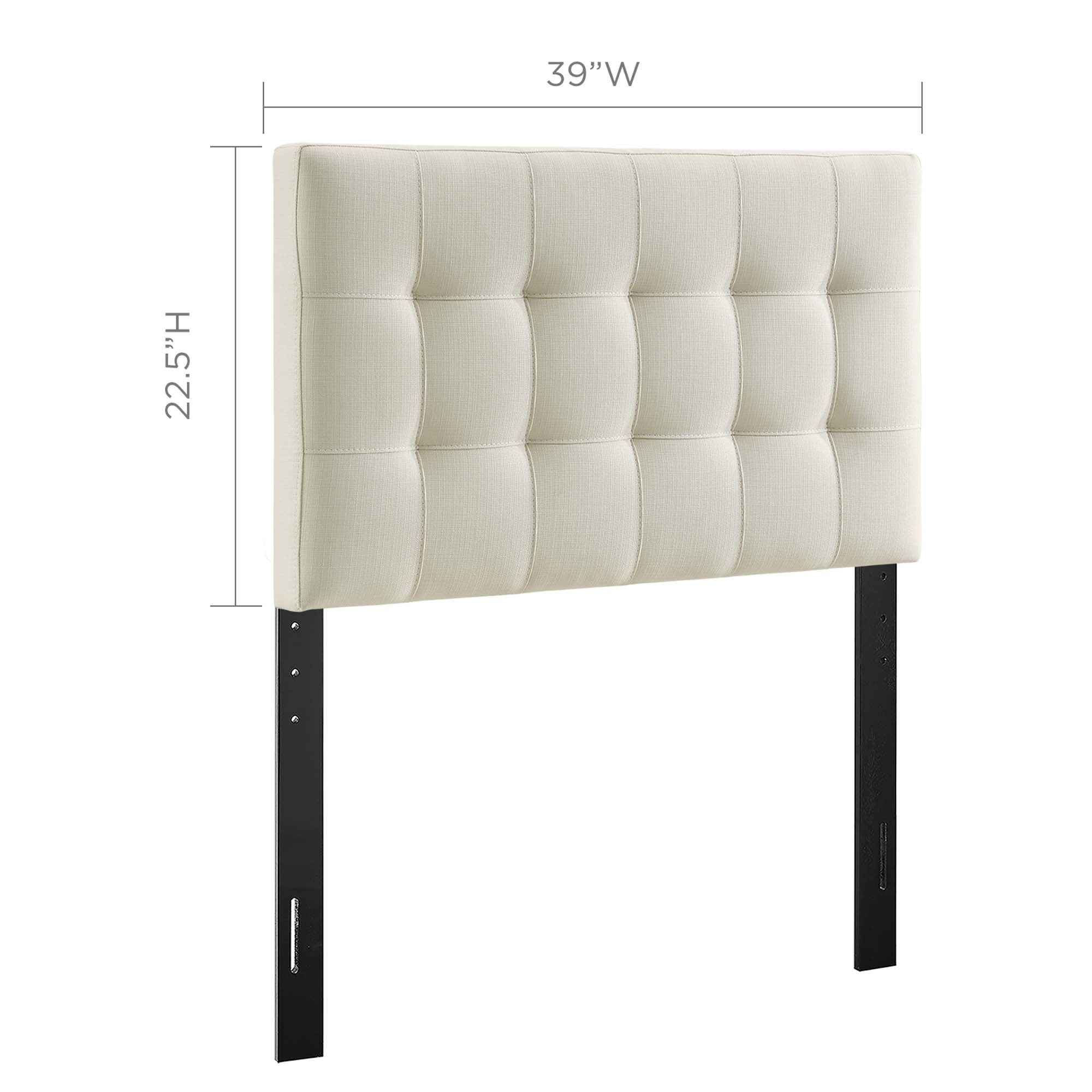 Lily Upholstered Fabric Twin Headboard, Ivory
