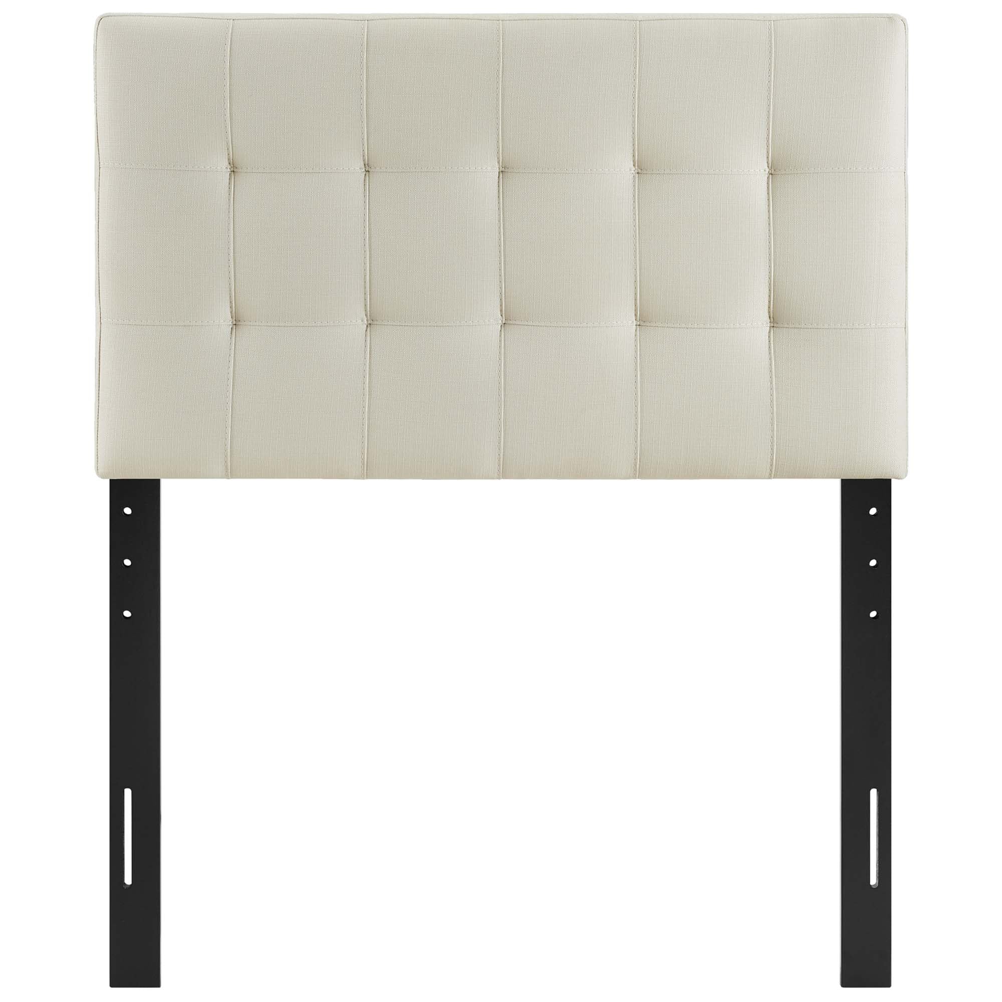 Lily Upholstered Fabric Twin Headboard, Ivory