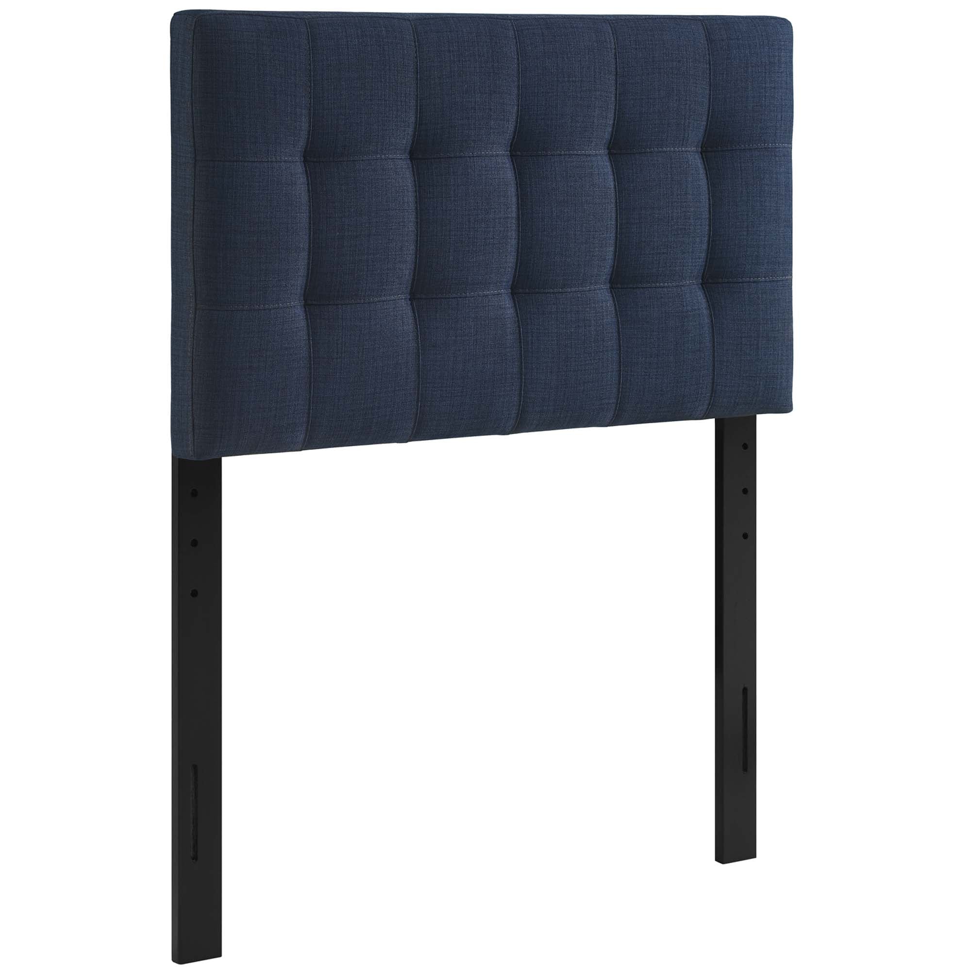 Lily Upholstered Fabric Twin Headboard, Navy
