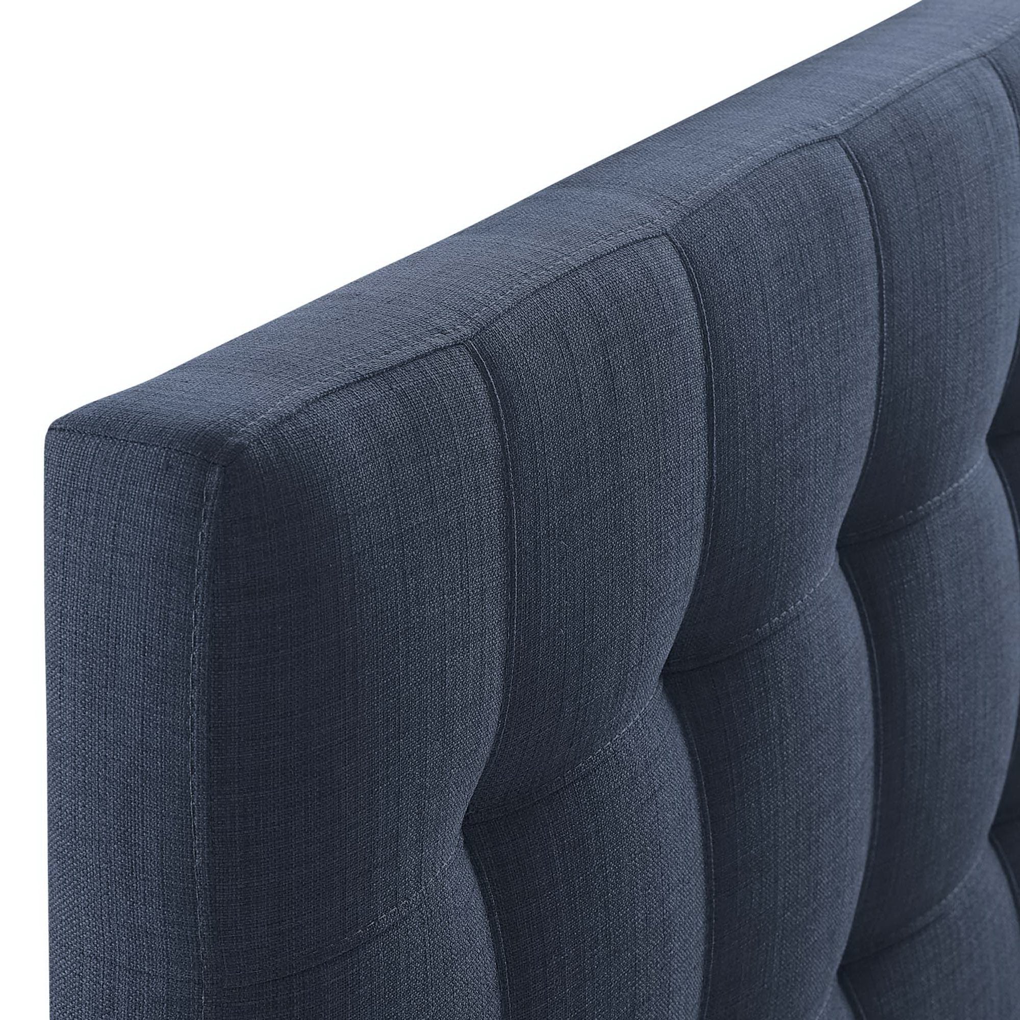 Lily Upholstered Fabric Twin Headboard, Navy