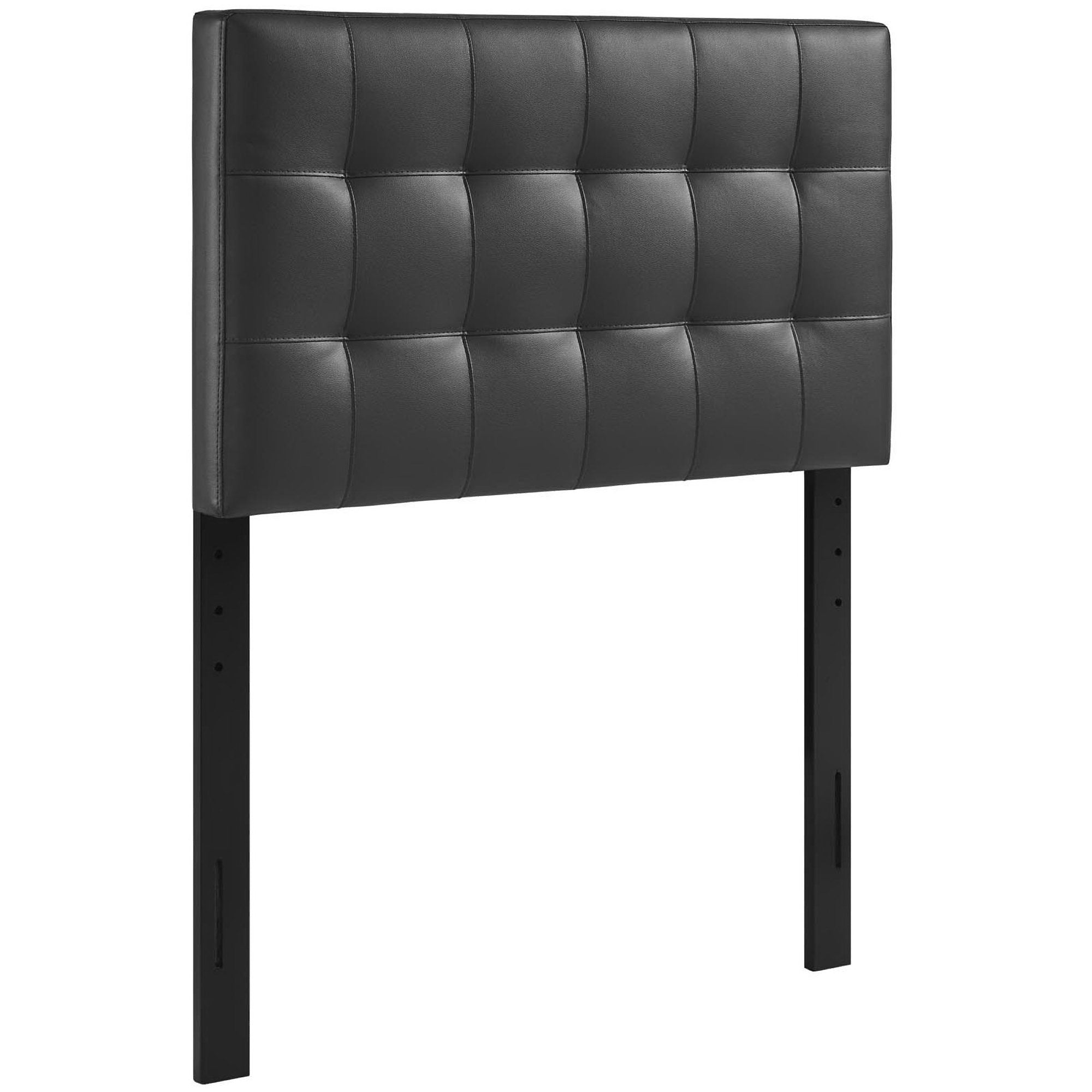 Lily Upholstered Vinyl Twin Headboard, Black