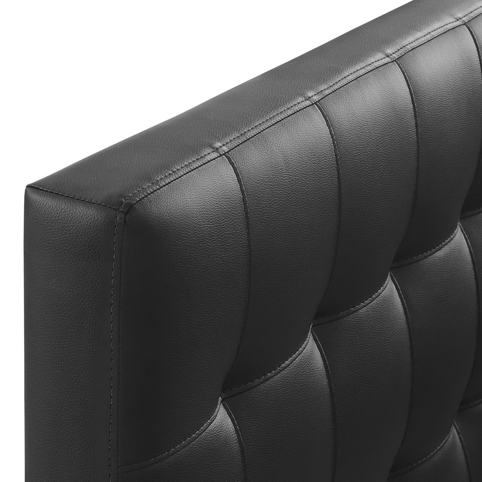 Lily Upholstered Vinyl Twin Headboard, Black