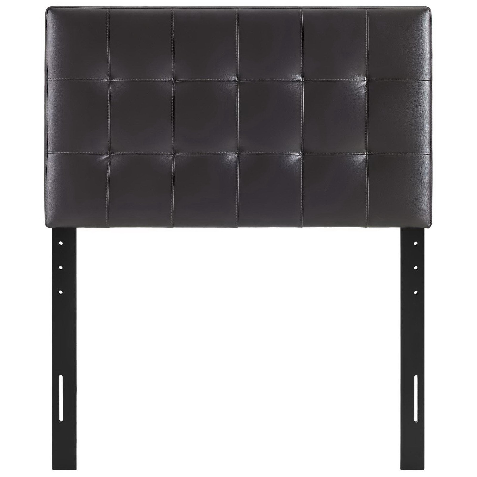 Lily Upholstered Vinyl Twin Headboard, Brown