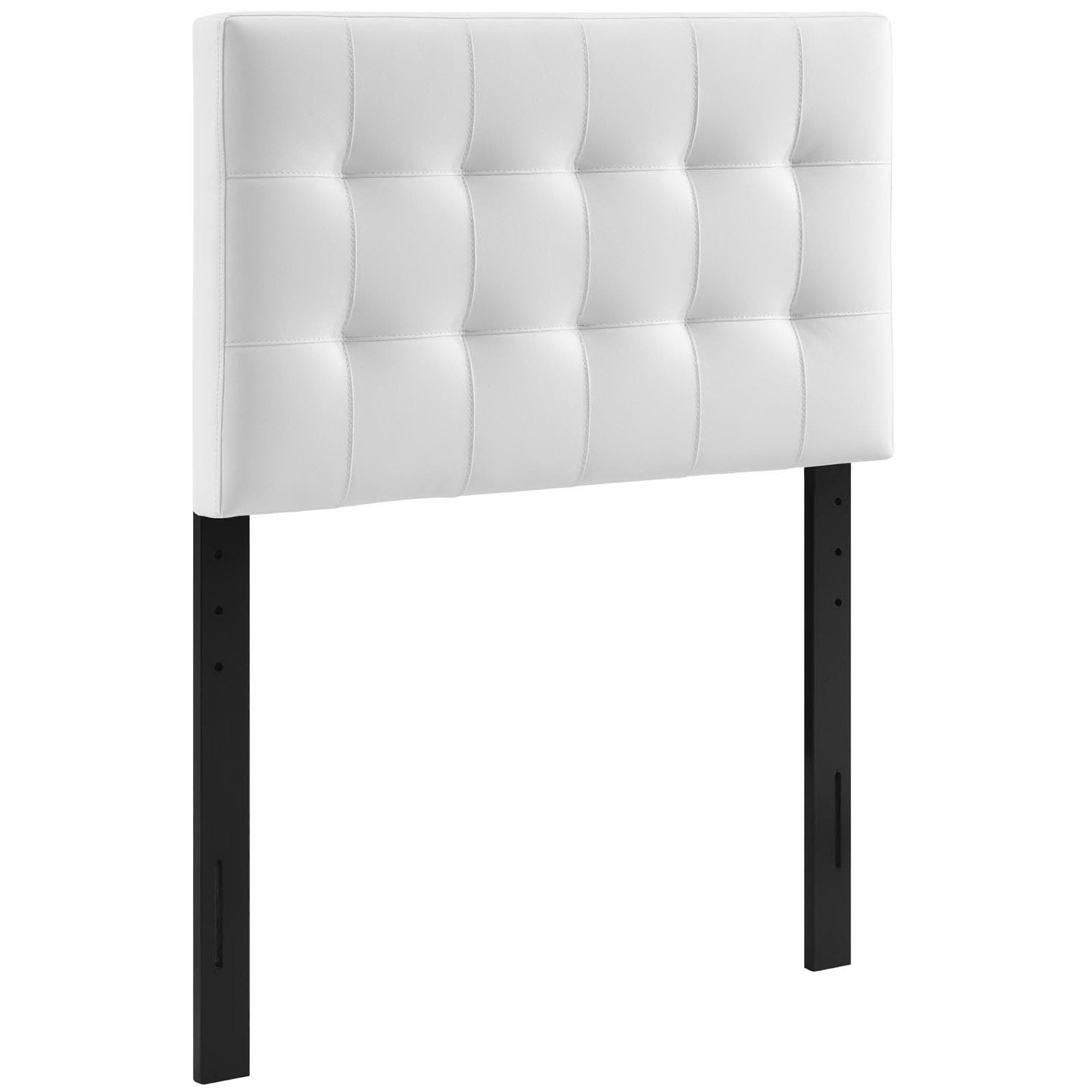 Lily Upholstered Vinyl Twin Headboard, White
