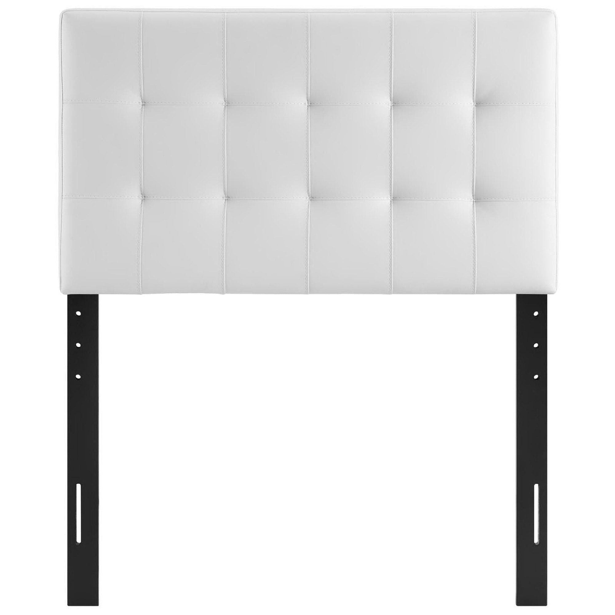 Lily Upholstered Vinyl Twin Headboard, White