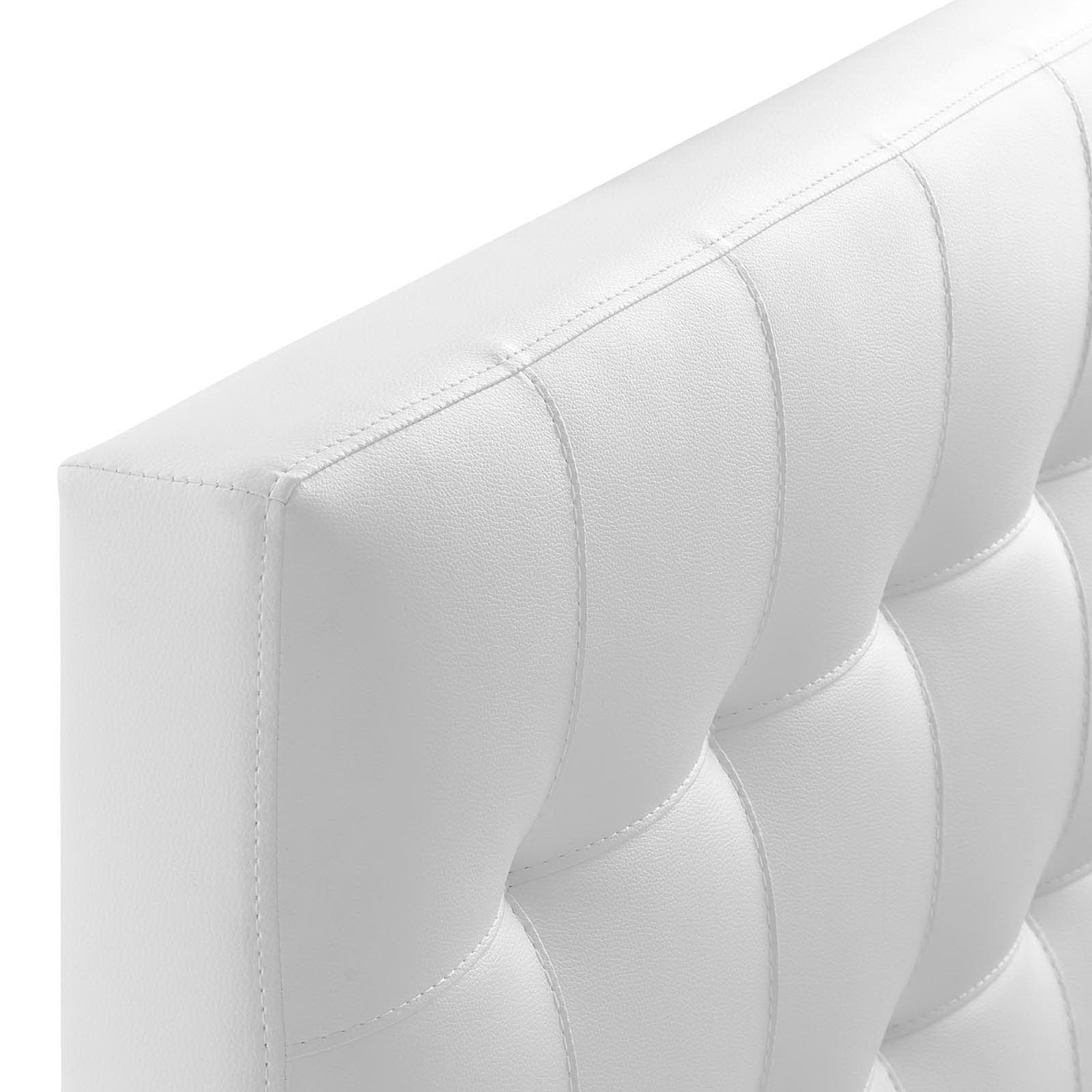 Lily Upholstered Vinyl Twin Headboard, White